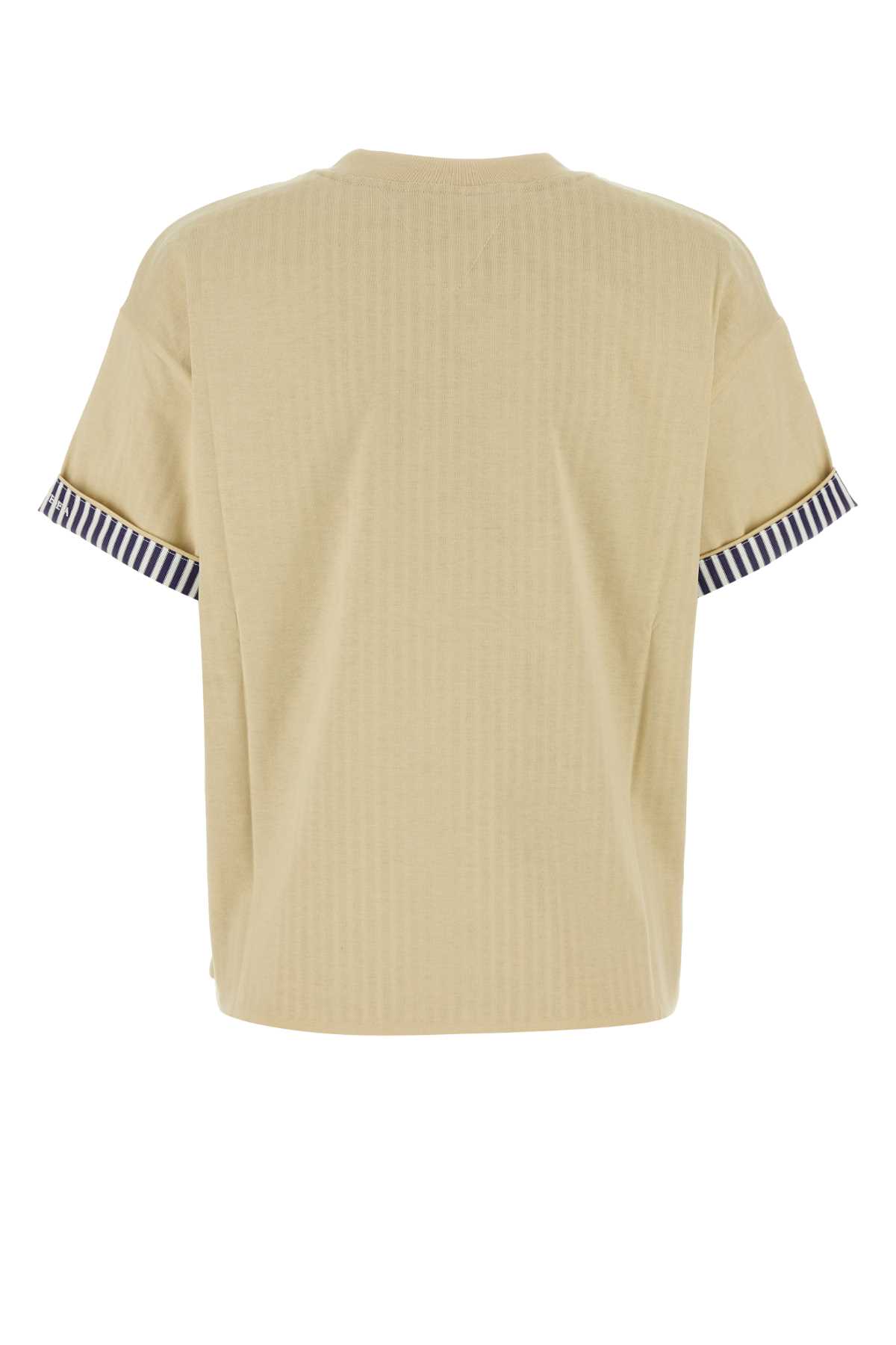 Shop Bottega Veneta Cream Cotton T-shirt In Soapstonebluewhite