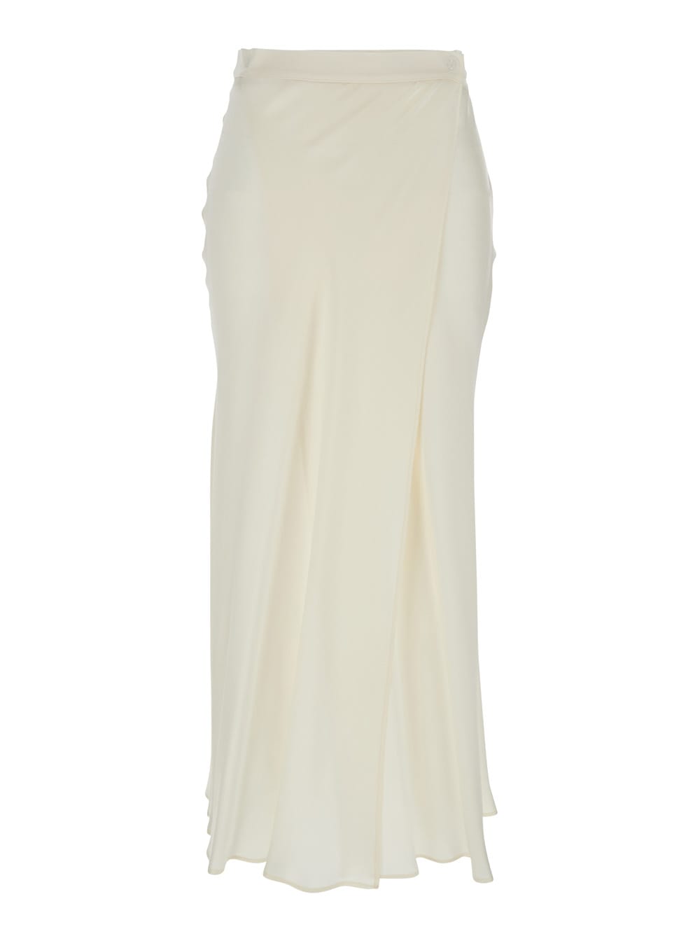 ambra White Skirt With Wrap Design In Silk Blend Woman