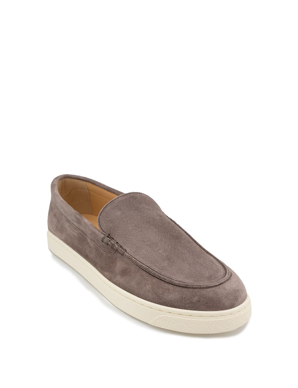 Brunello Cucinelli Suede Logo Loafers In Bisonte