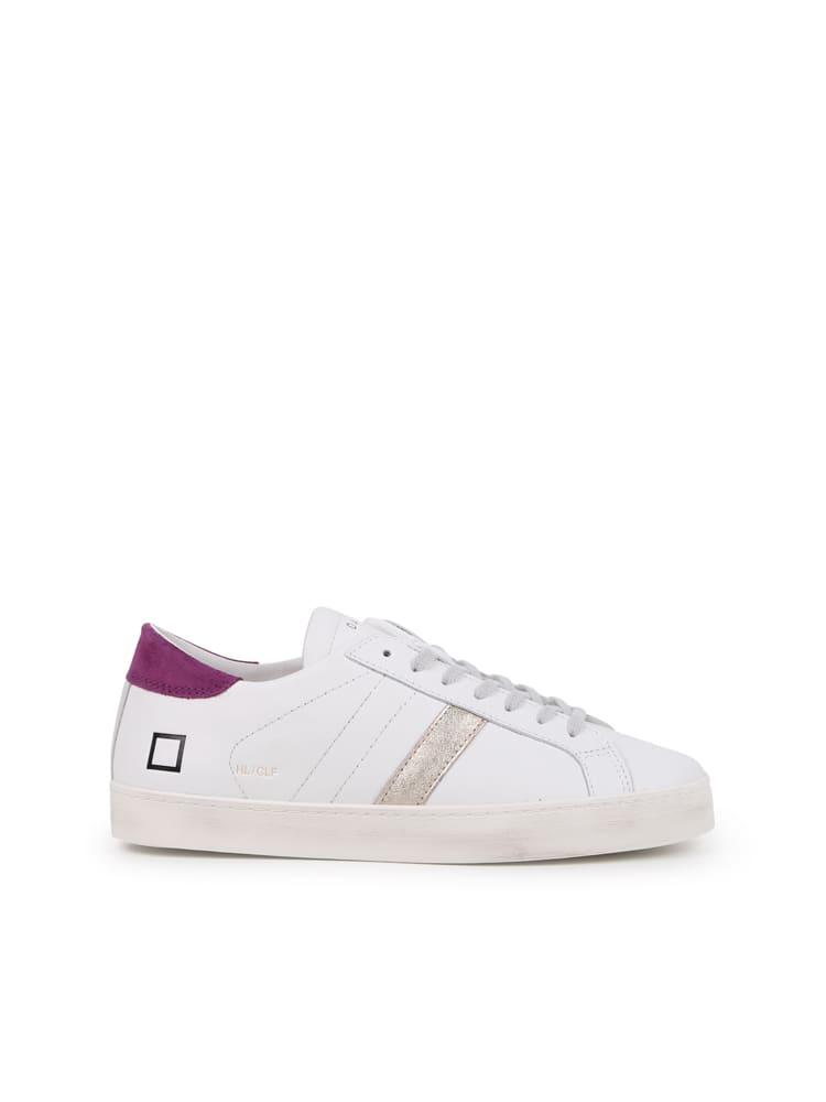 D.A.T.E. Hill Low Calf White-purple Sneakers
