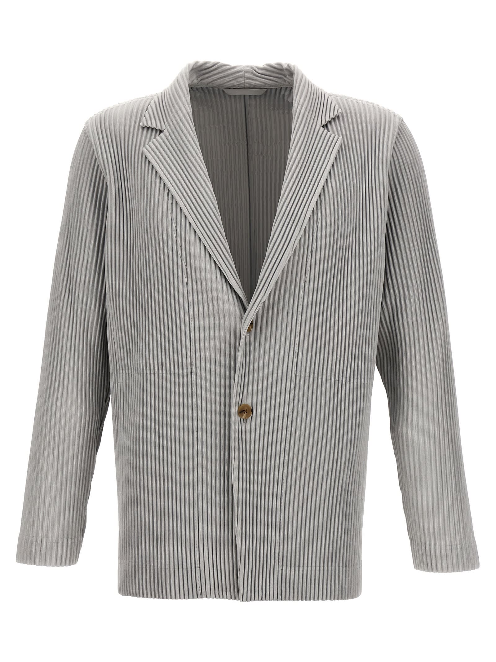 Single-breasted Pleated Blazer