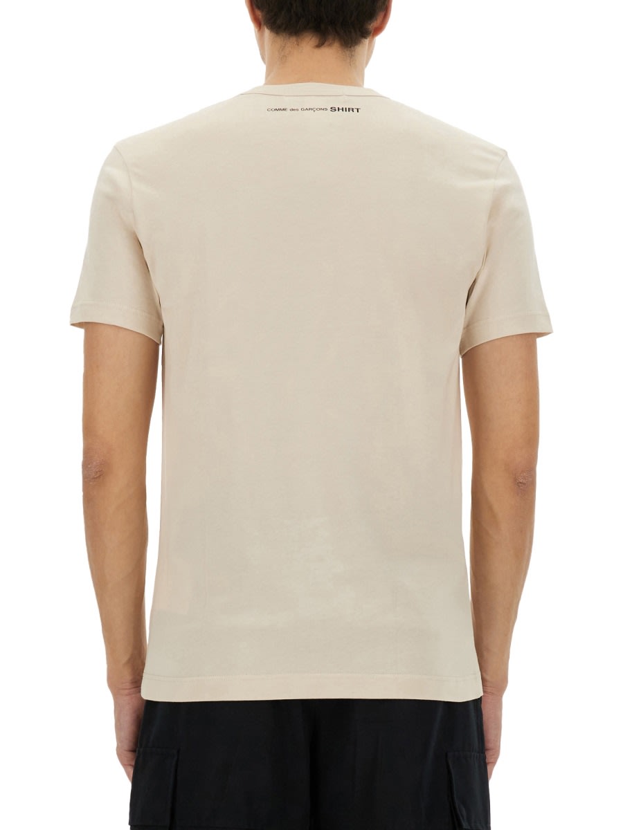 Comme Des Garçons Shirt Cotton Crew-neck T-shirt In Beige