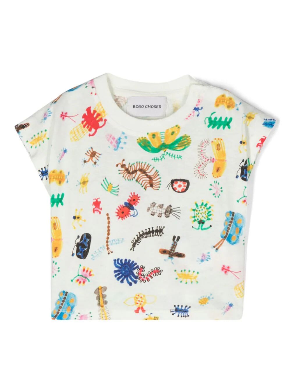 Shop Bobo Choses Baby Funny Insect All Over T-shirt In Off White