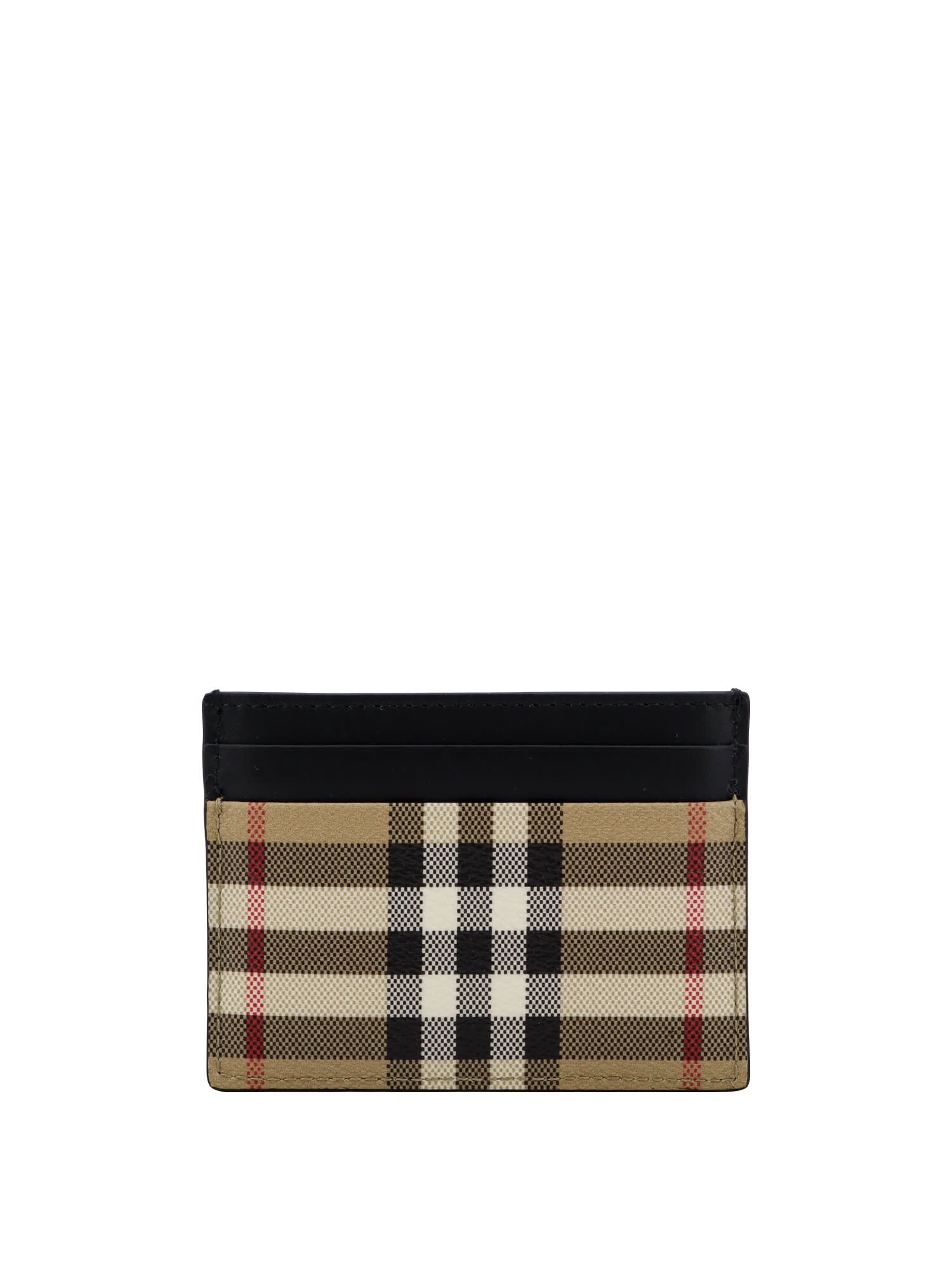Burberry Sandon Cardholder Featuring Signature Pattern In Beige