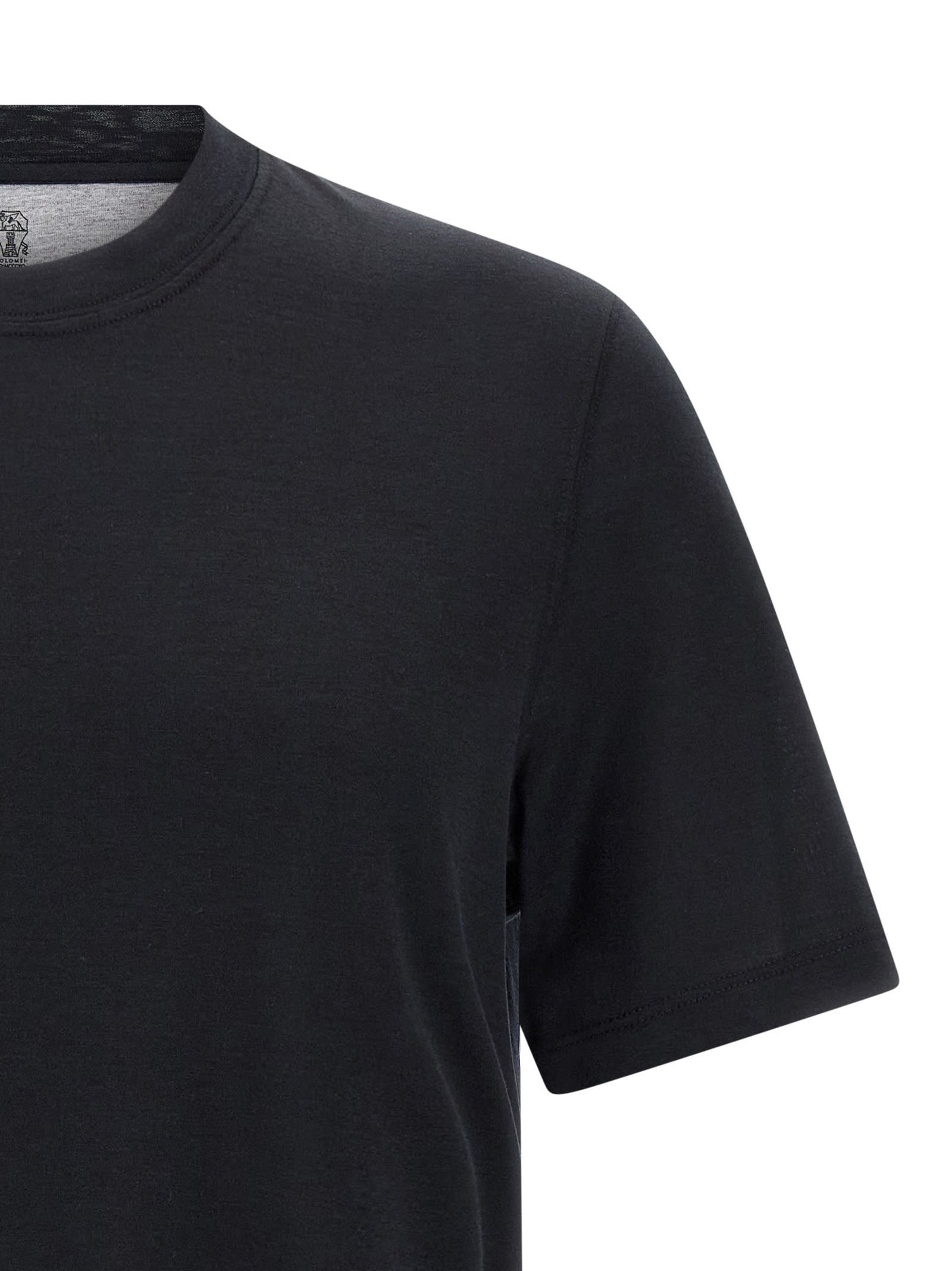 Brunello Cucinelli Silk And Cotton-blend Jersey T-shirt In Black