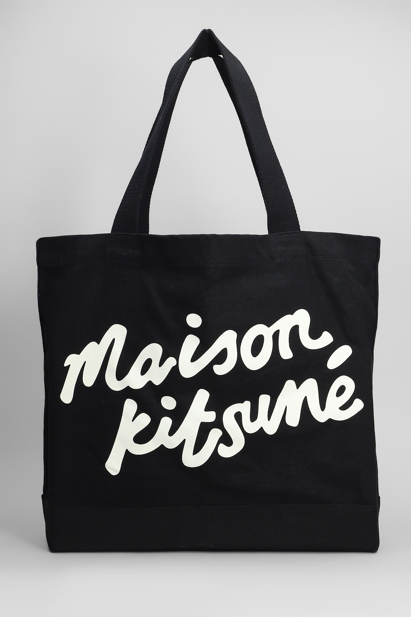 Maison Kitsuné Tote In Black Cotton