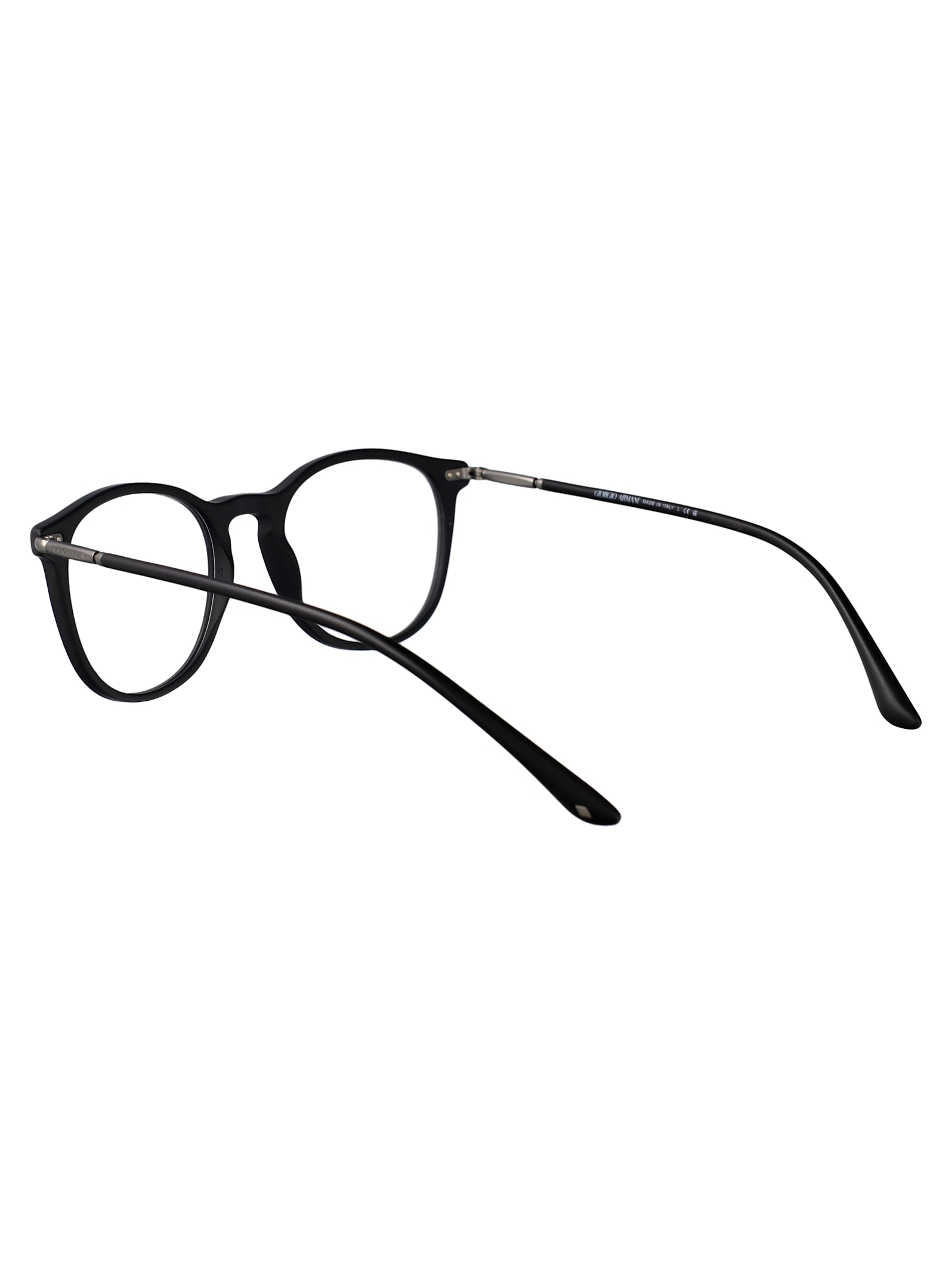 Giorgio Armani Matte Black Acetate Glasses In Black