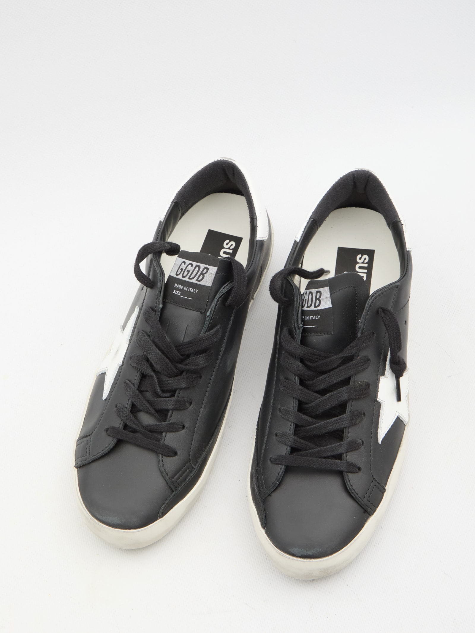 Shop Golden Goose Super-star Sneakers In Black