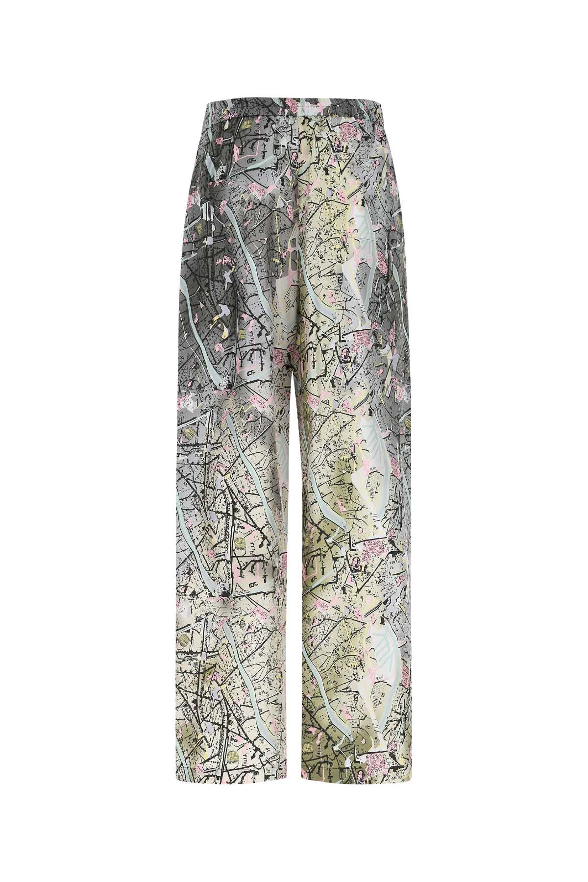 Shop Fendi Printed Silk Pant In F18do