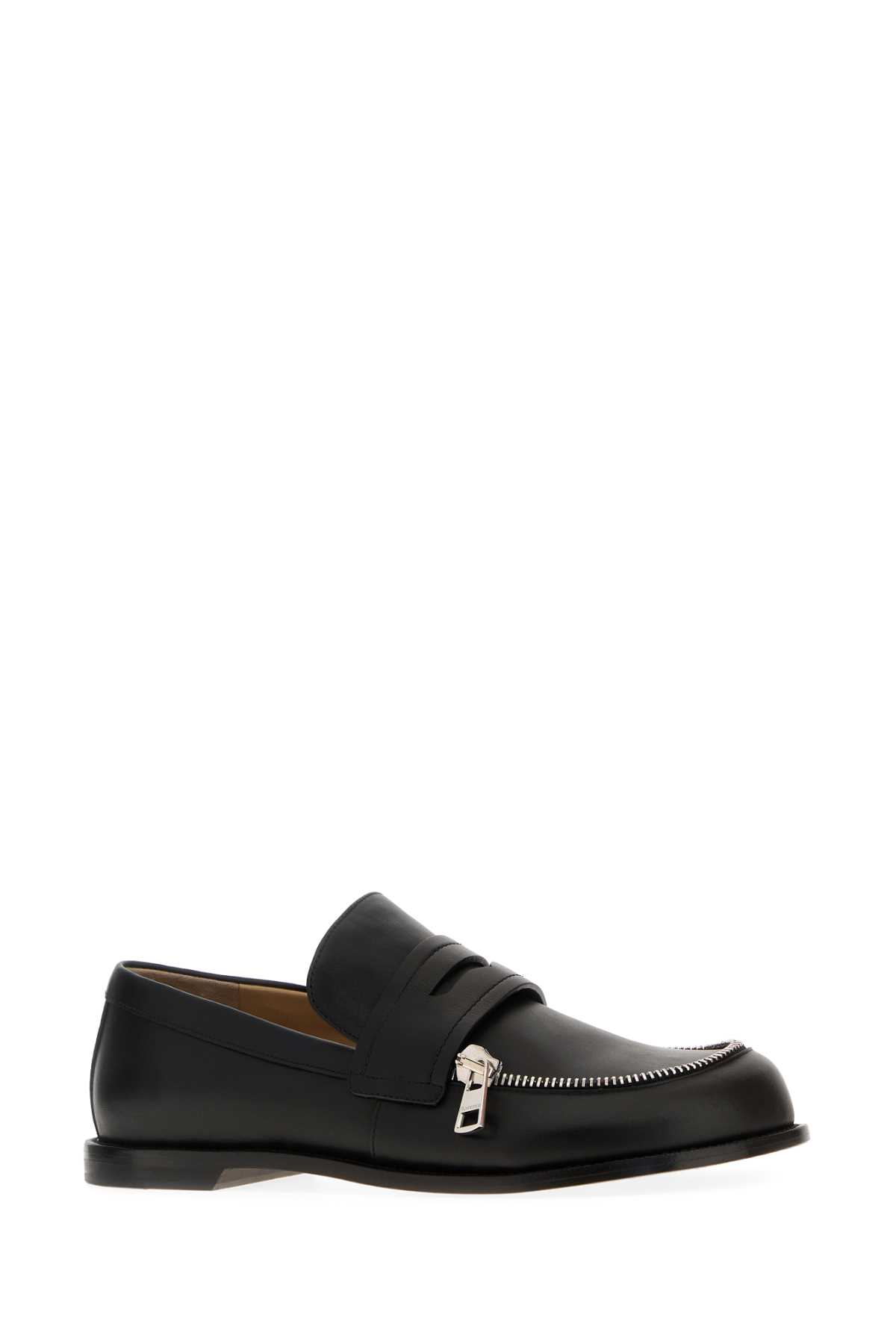 Jw Anderson Leather Loafers With Round Toe And Zipper Detail In Multi