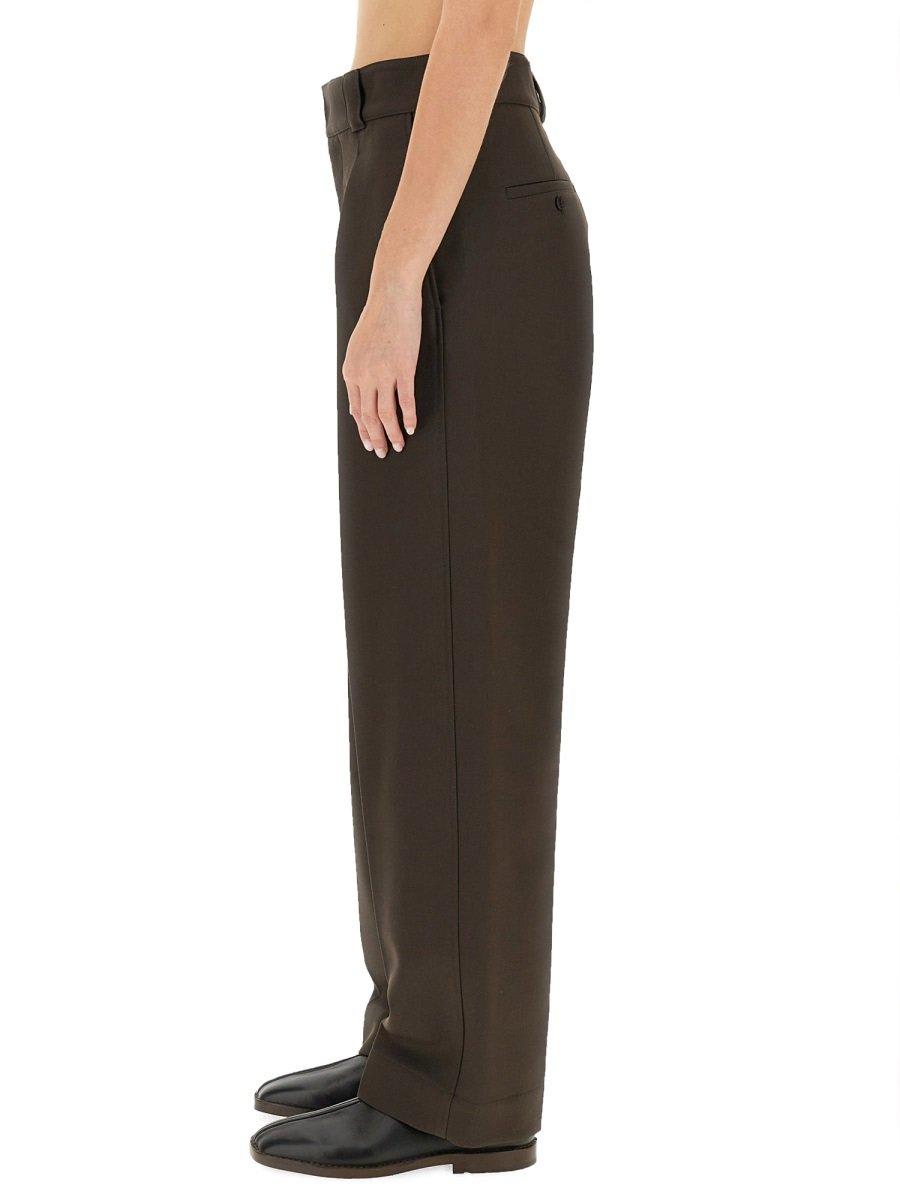 Shop Lemaire Tailored Straight Leg Trousers In Brown