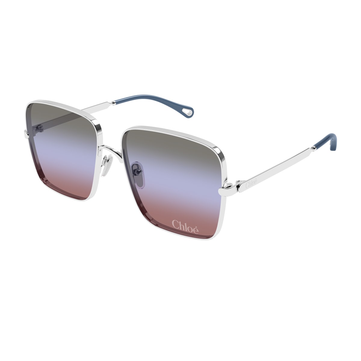 Chloé Rectangular Sunglasses In Metallic