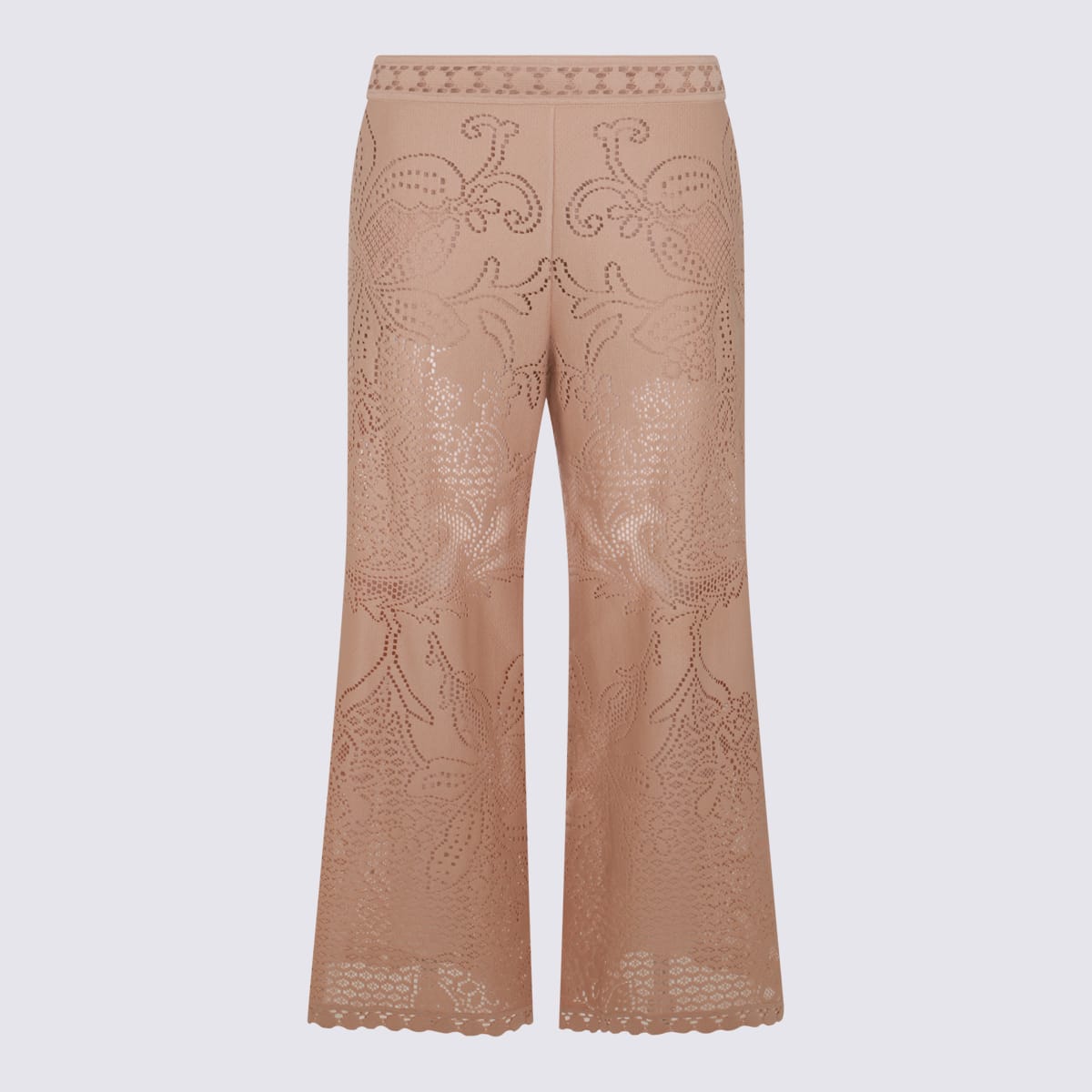 Shop Valentino Beige Pants In Poudre