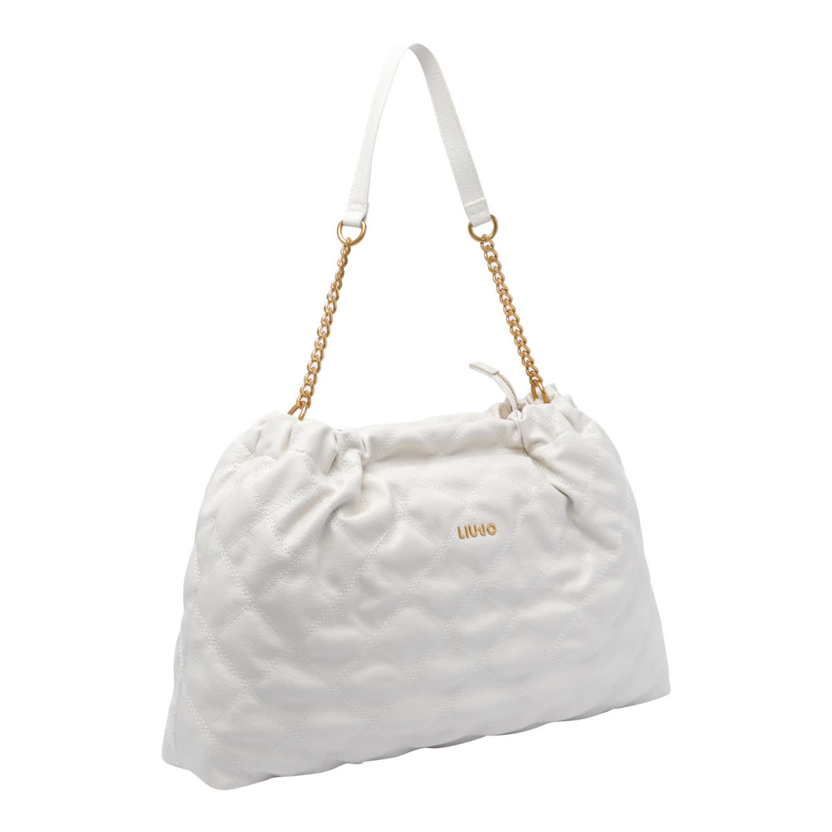 Liu •jo Quilted Chain Strap Shoulder Bag In White