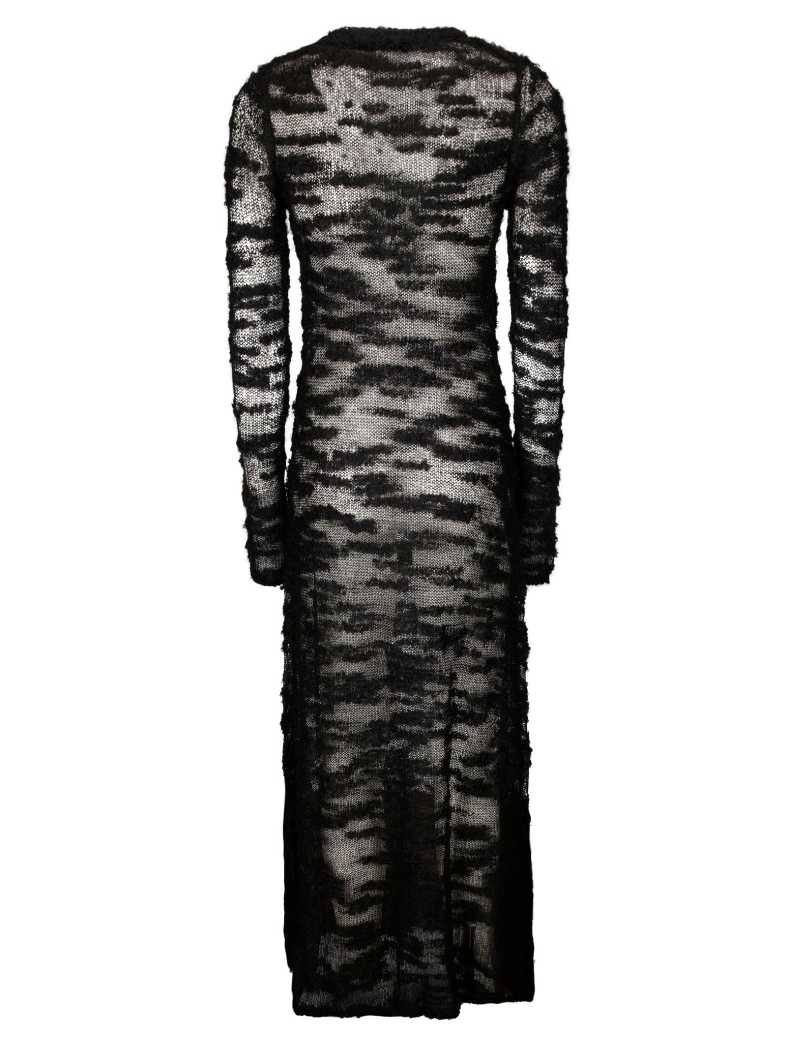 Shop Ganni Alpaca Mohair Boucle Maxi Dress In Black