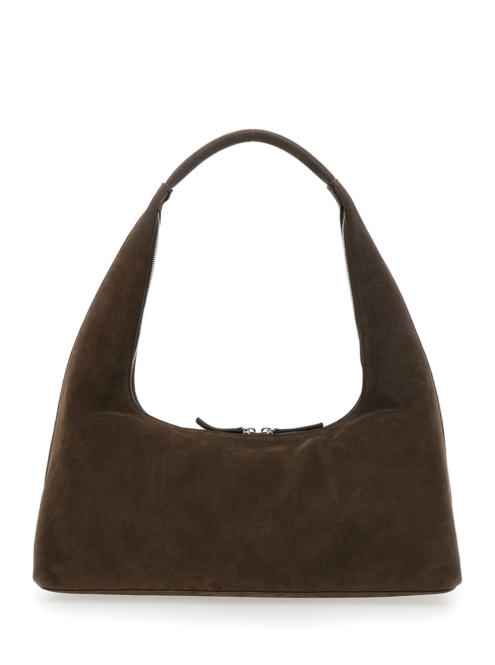 Shop Marge Sherwood Btown Shoulder Bag With Logo Lettering On The Front And Fixed Shoulder Strap In Leather Woman In Brown
