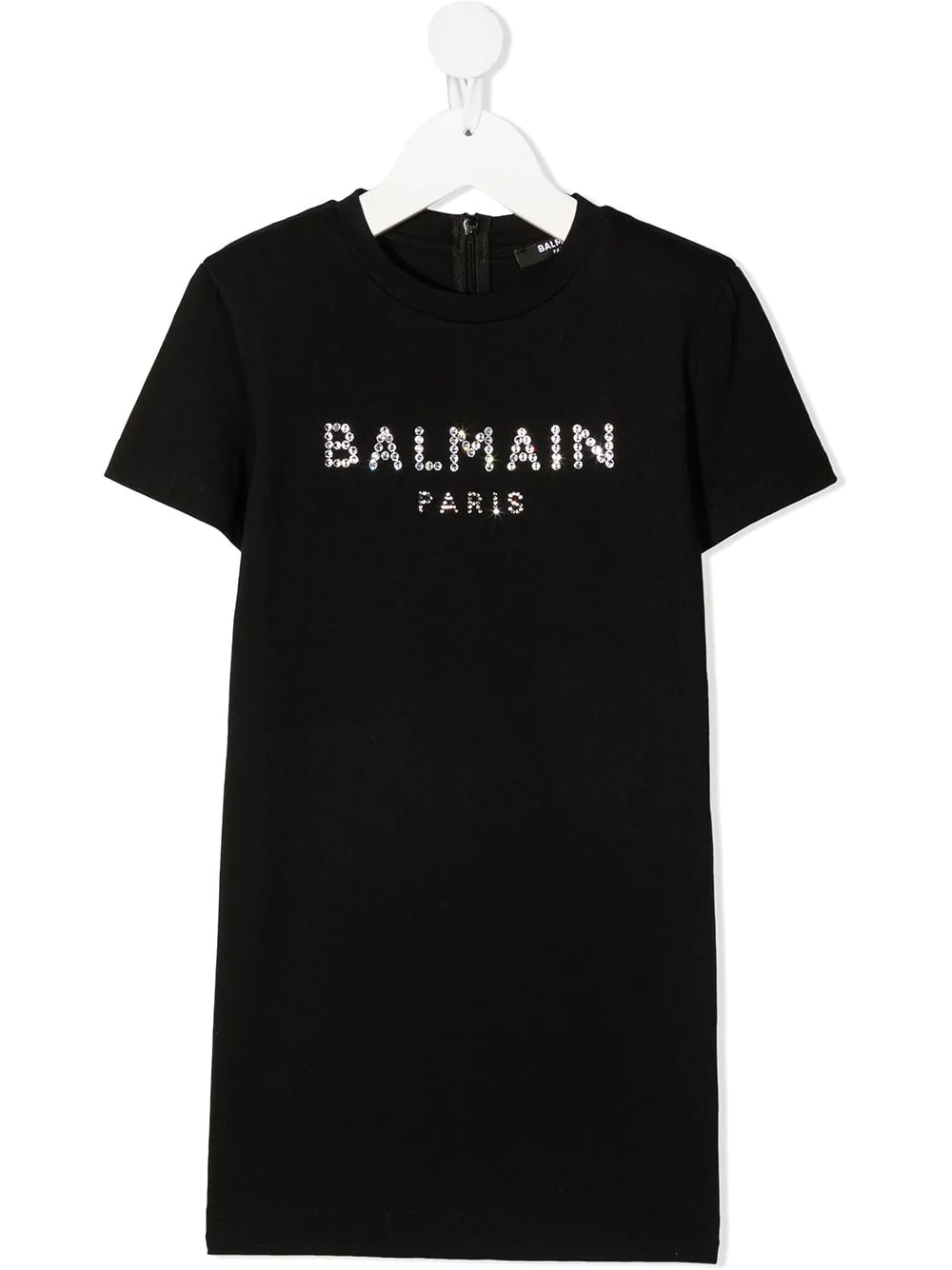 Balmain Kid Black Maxi T-shirt Dress With Starss Logo