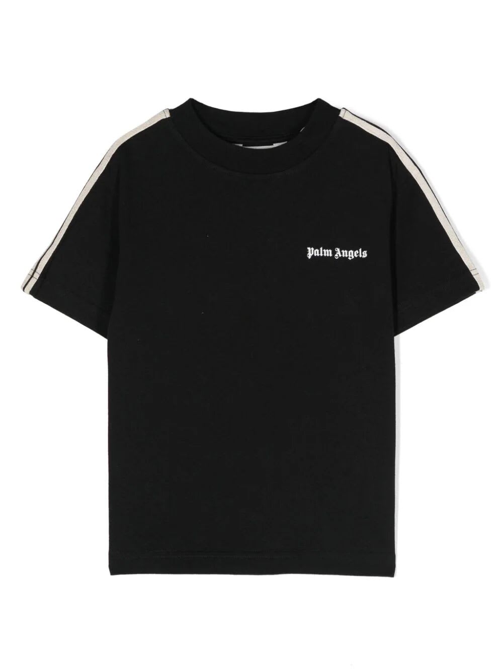 Shop Palm Angels Logo Track Regular T-shirt In Black White