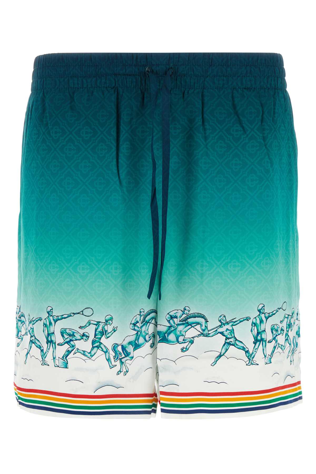 Printed Silk Bermuda Shorts