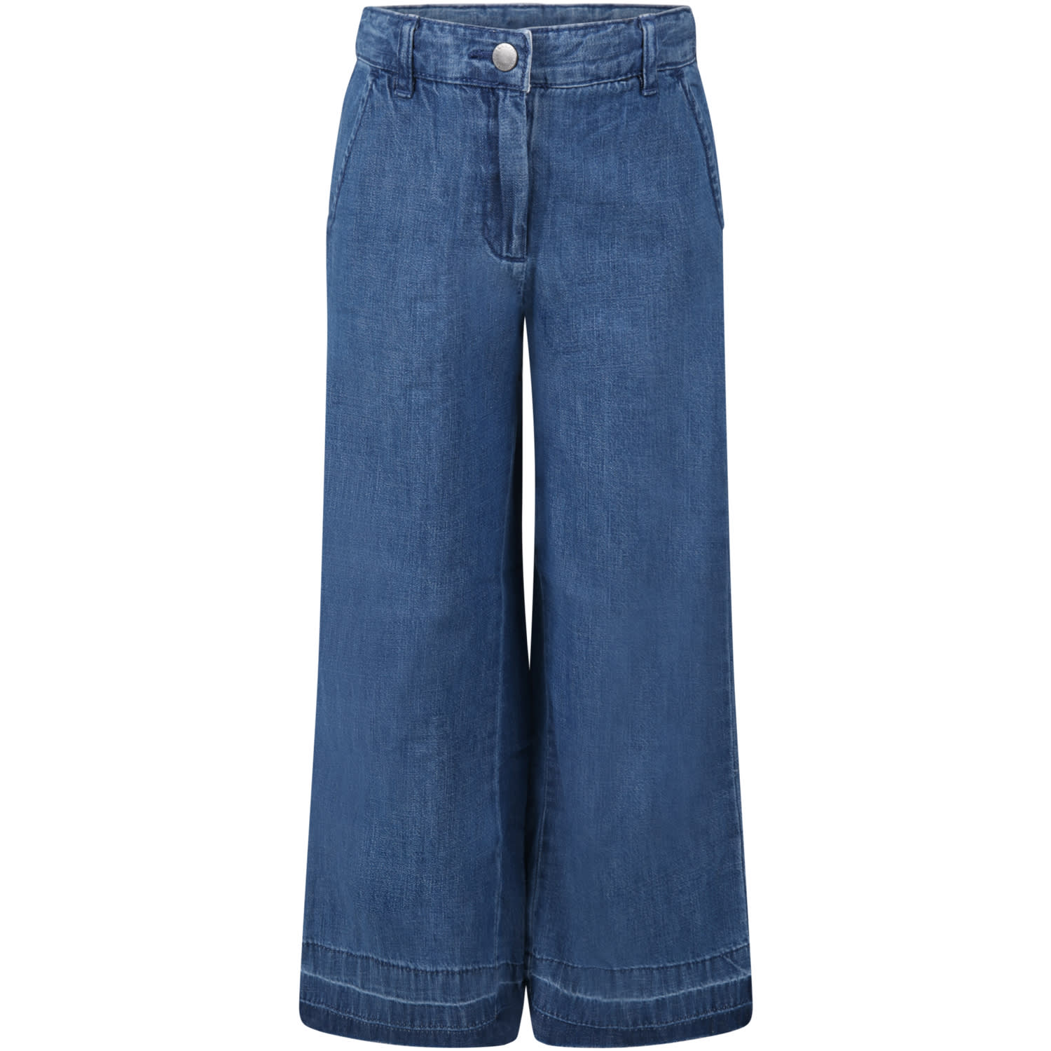Stella McCartney Kids Blue Jeans For Girl With Patch Logo