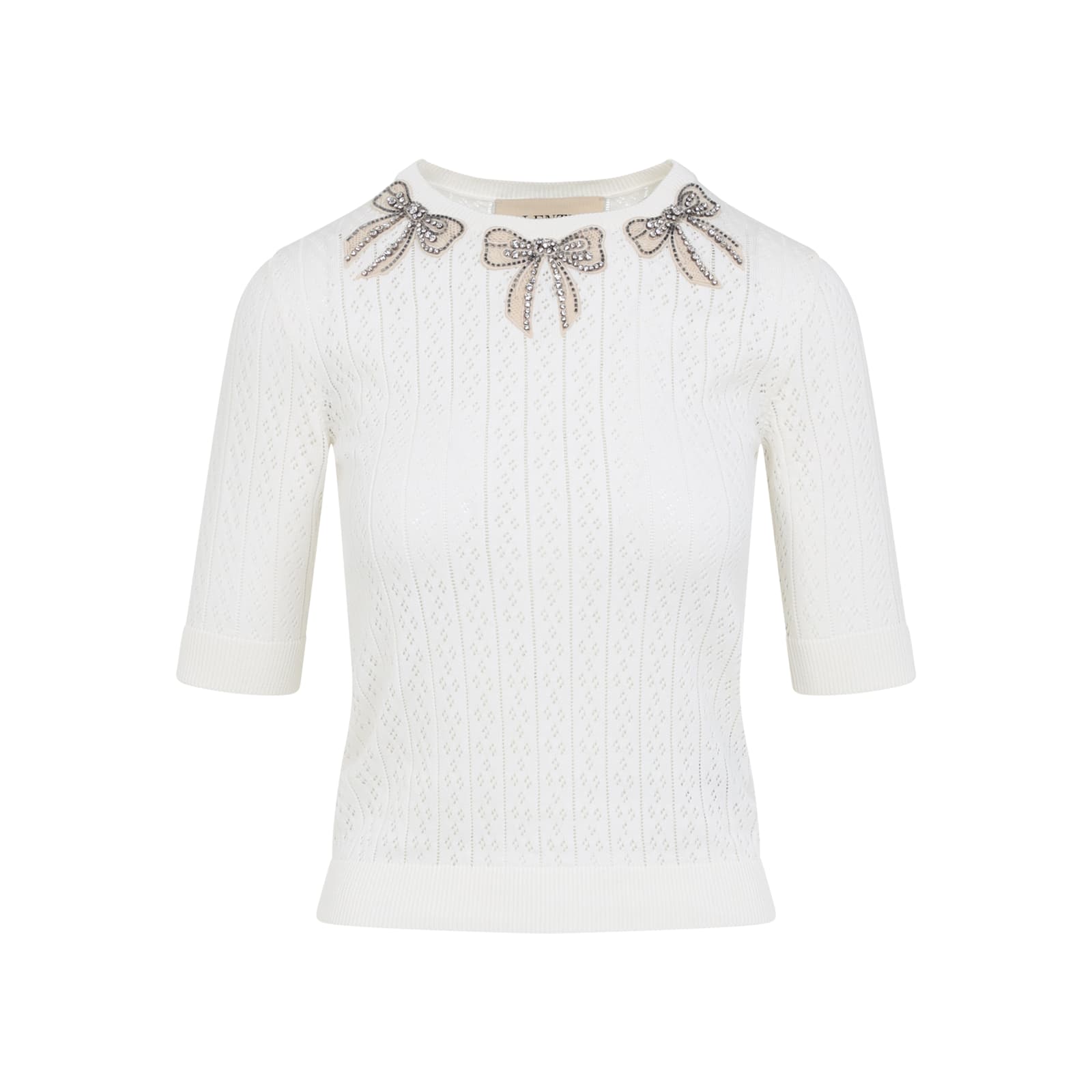Valentino White Cotton Pullover In White