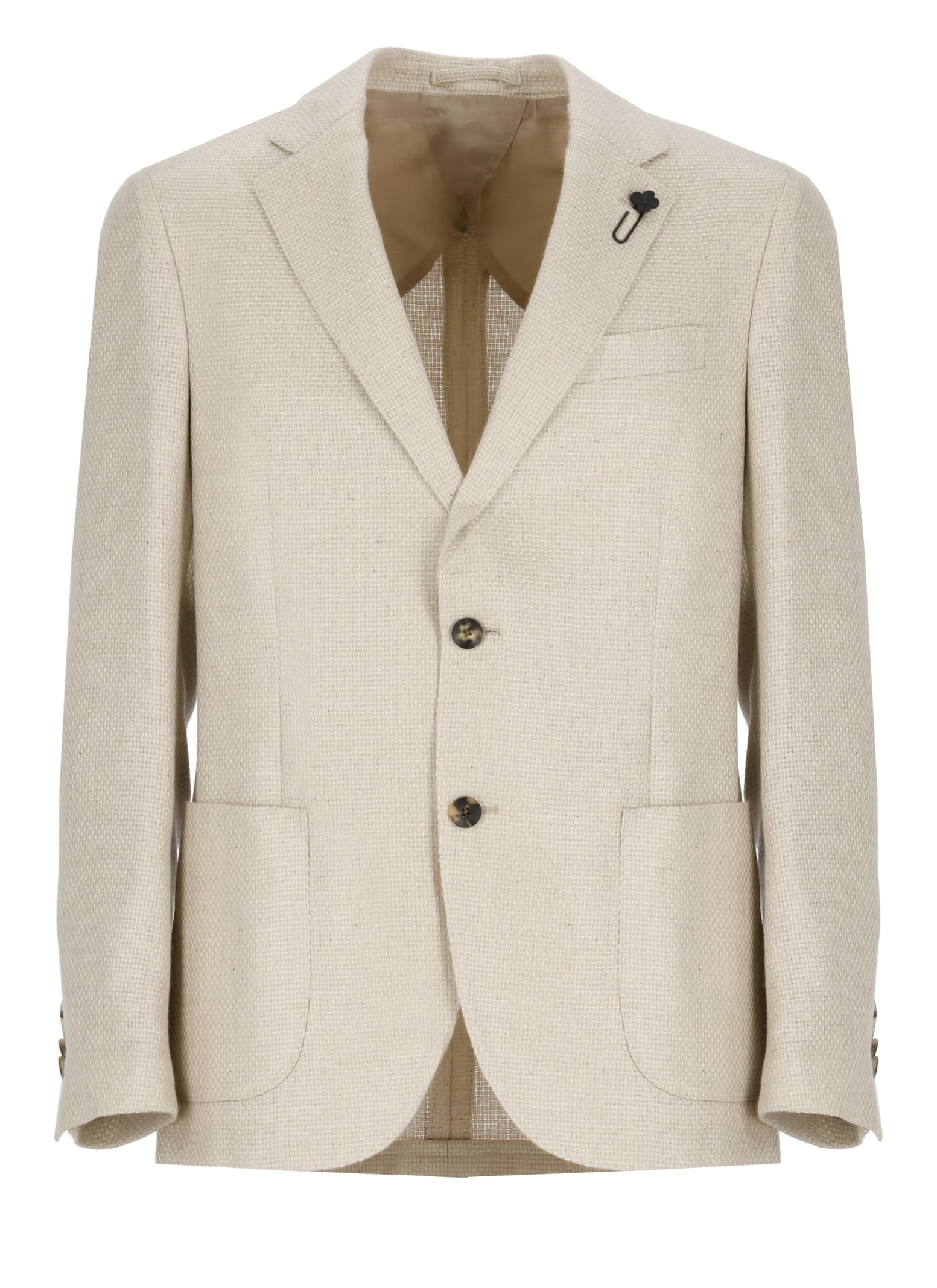 Shop Lardini Cashmere And Silk Jacket In Beige