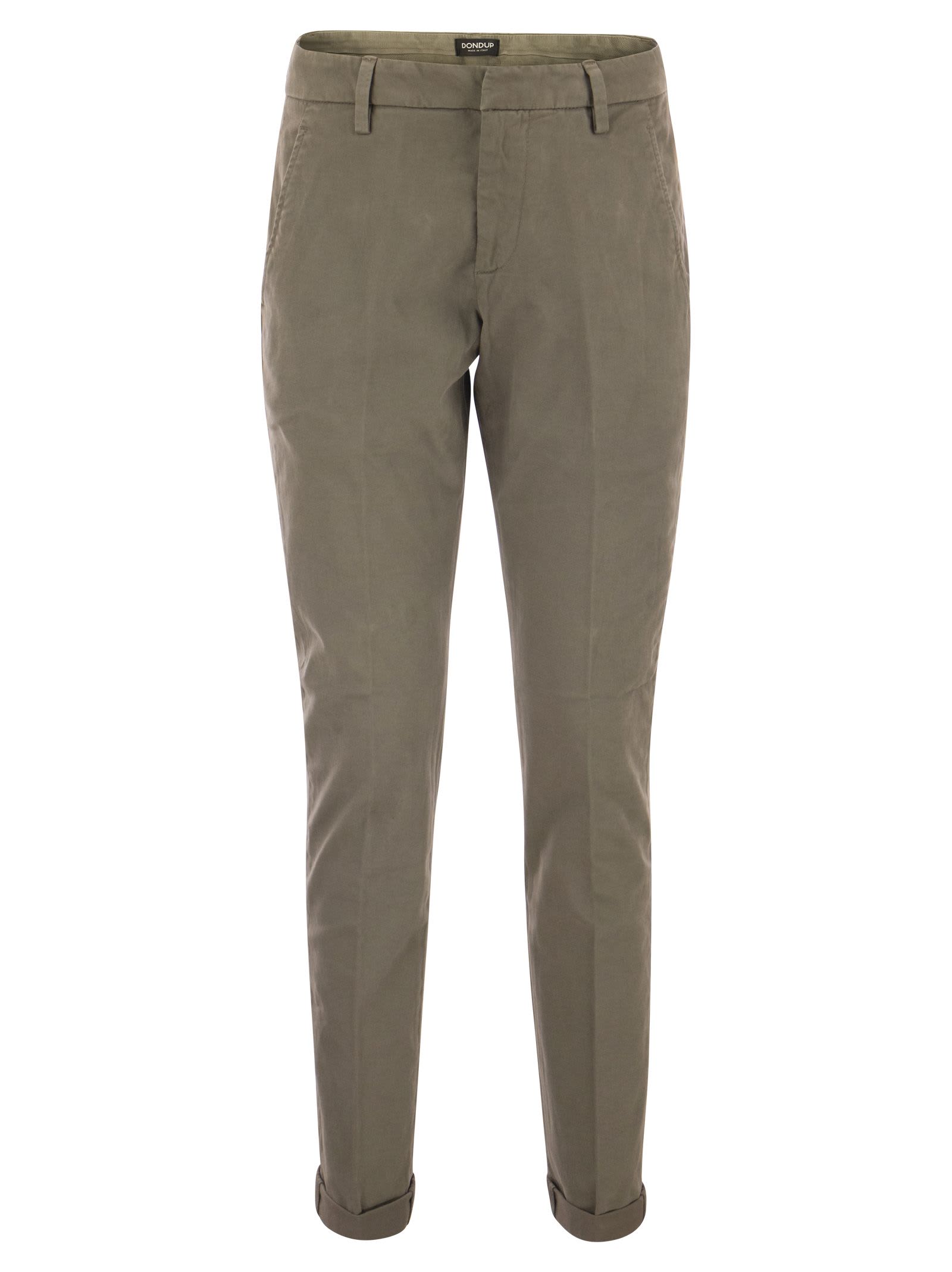 Shop Dondup Gaubert - Slim-fit Gabardine Trousers In Grey