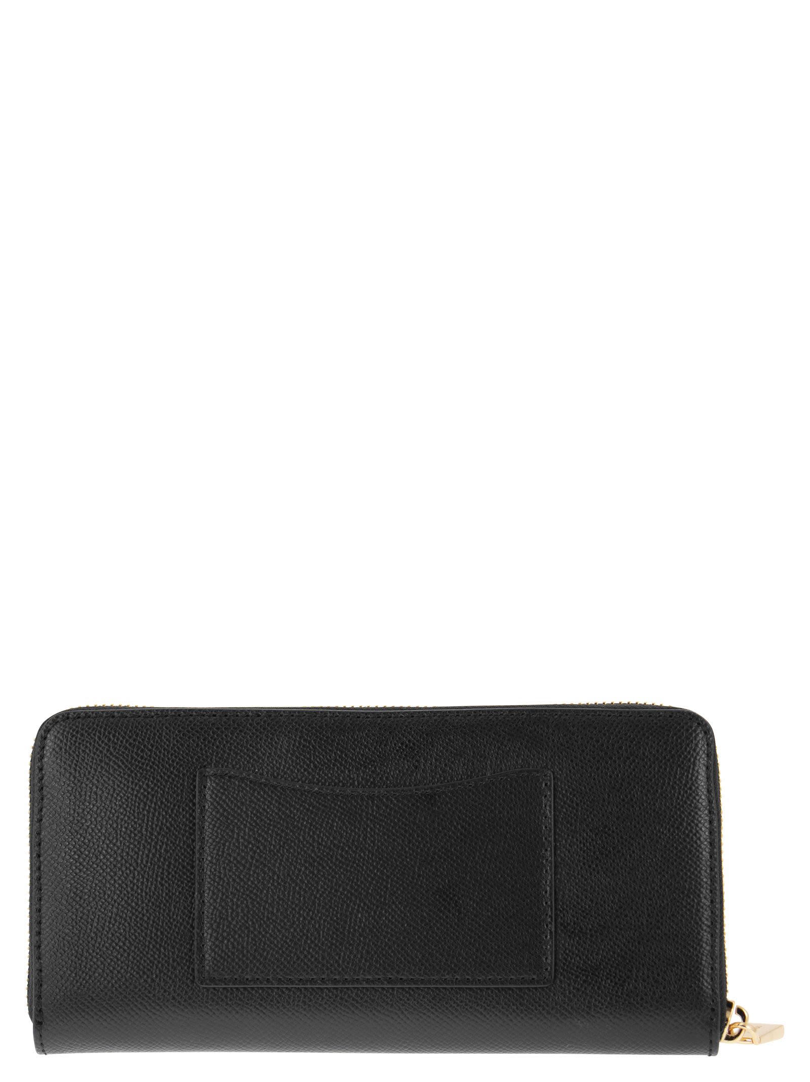 Shop Michael Kors Continental Wallet With Logo In Black
