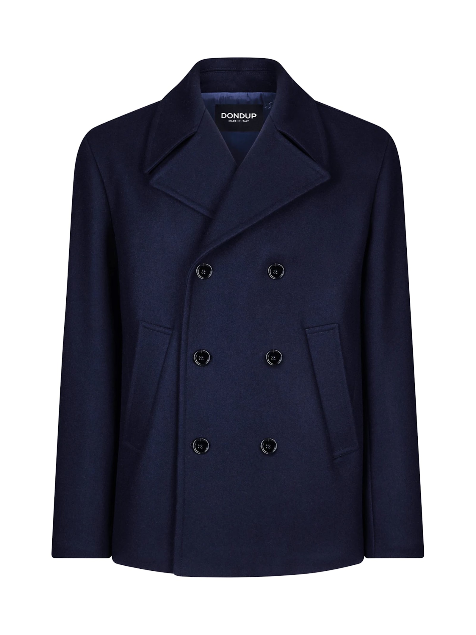 Dondup Double Breasted Jacket Bottoned Down In Blue