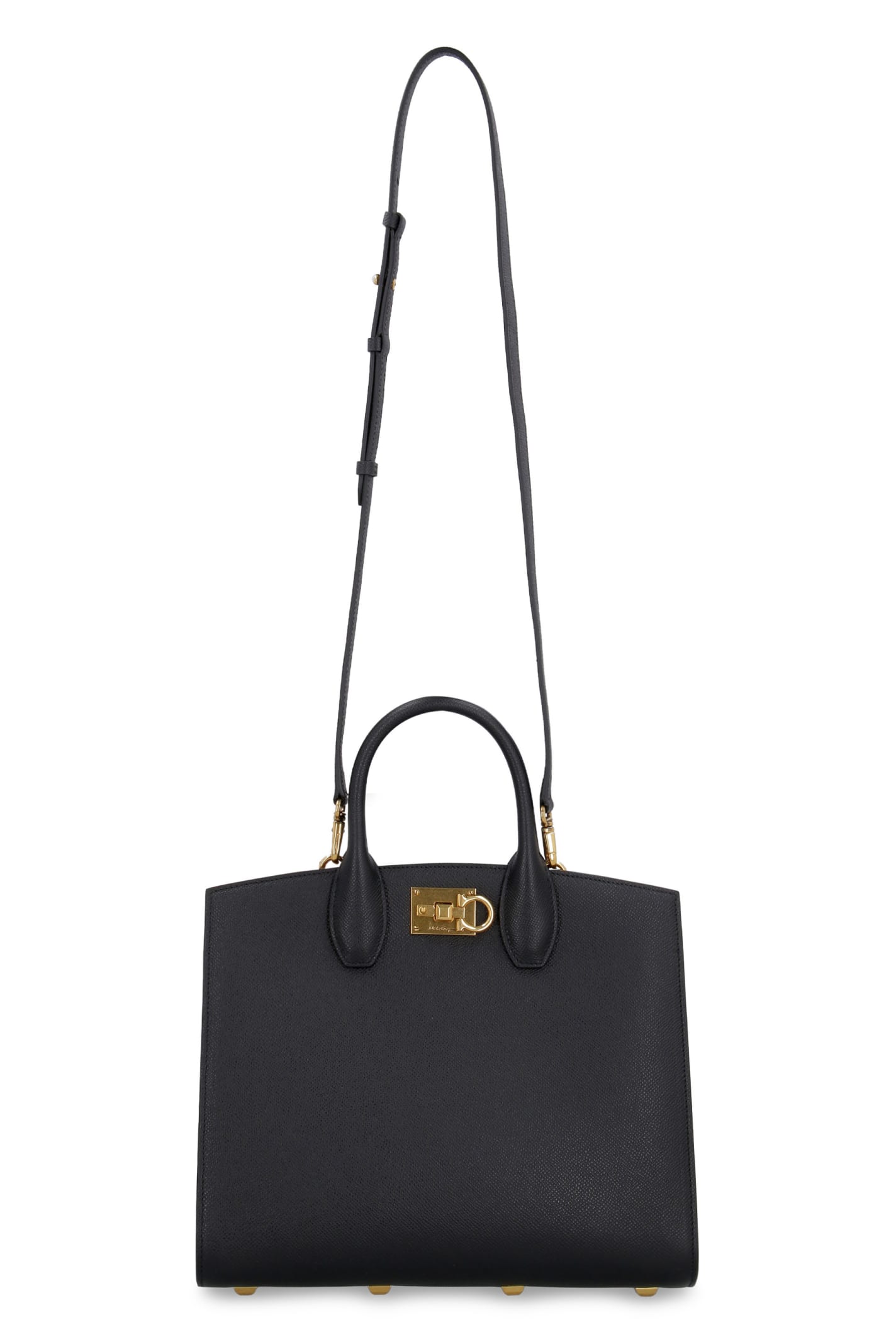 Shop Ferragamo The Studio Leather Handbag In Black