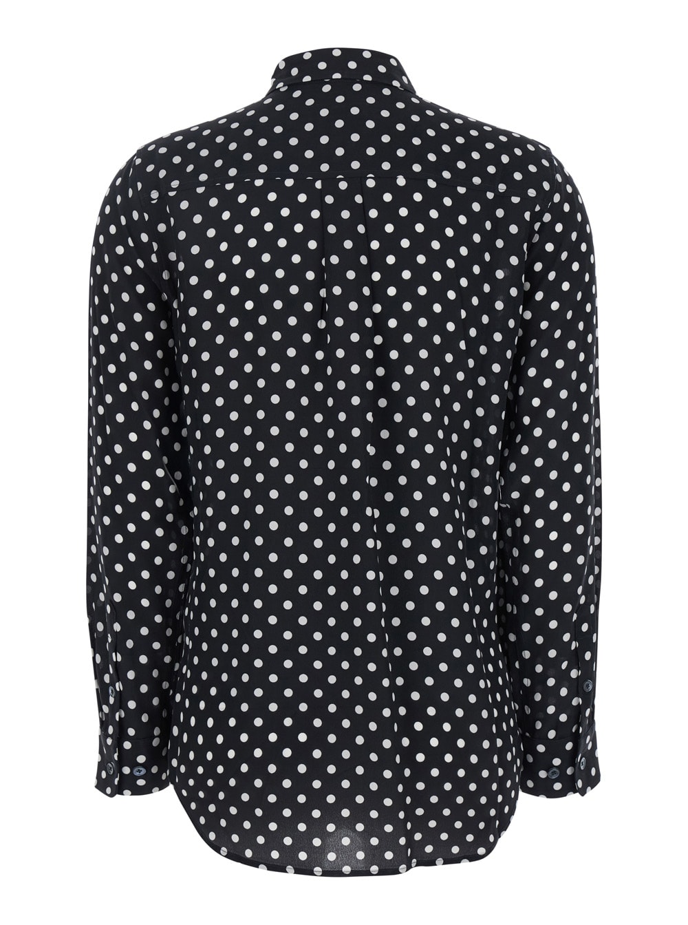 Shop Equipment Black Shirt With All-over Polka Dot Motif And Patch Pockets On The Chest In Silk Woman
