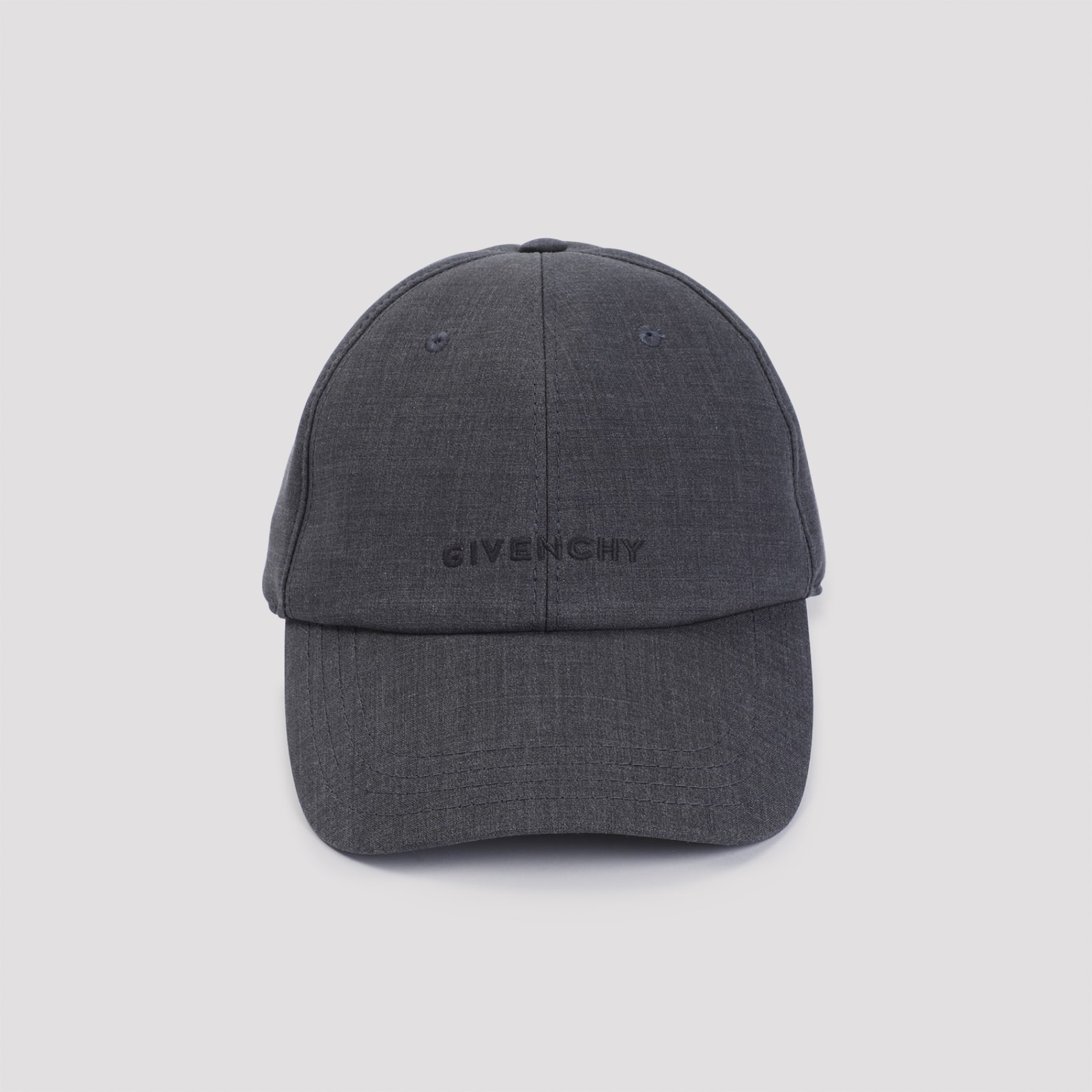 Shop Givenchy Wool Logo Cap In Grigio