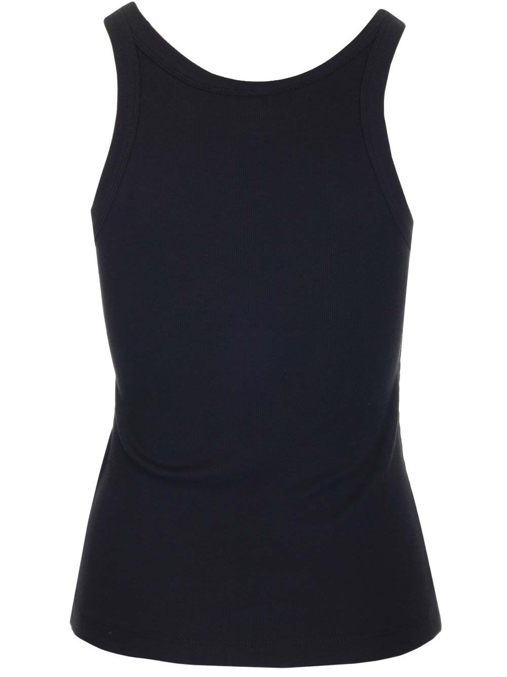 Totême 'espera' Black U Neck Rib Tank Top In Black