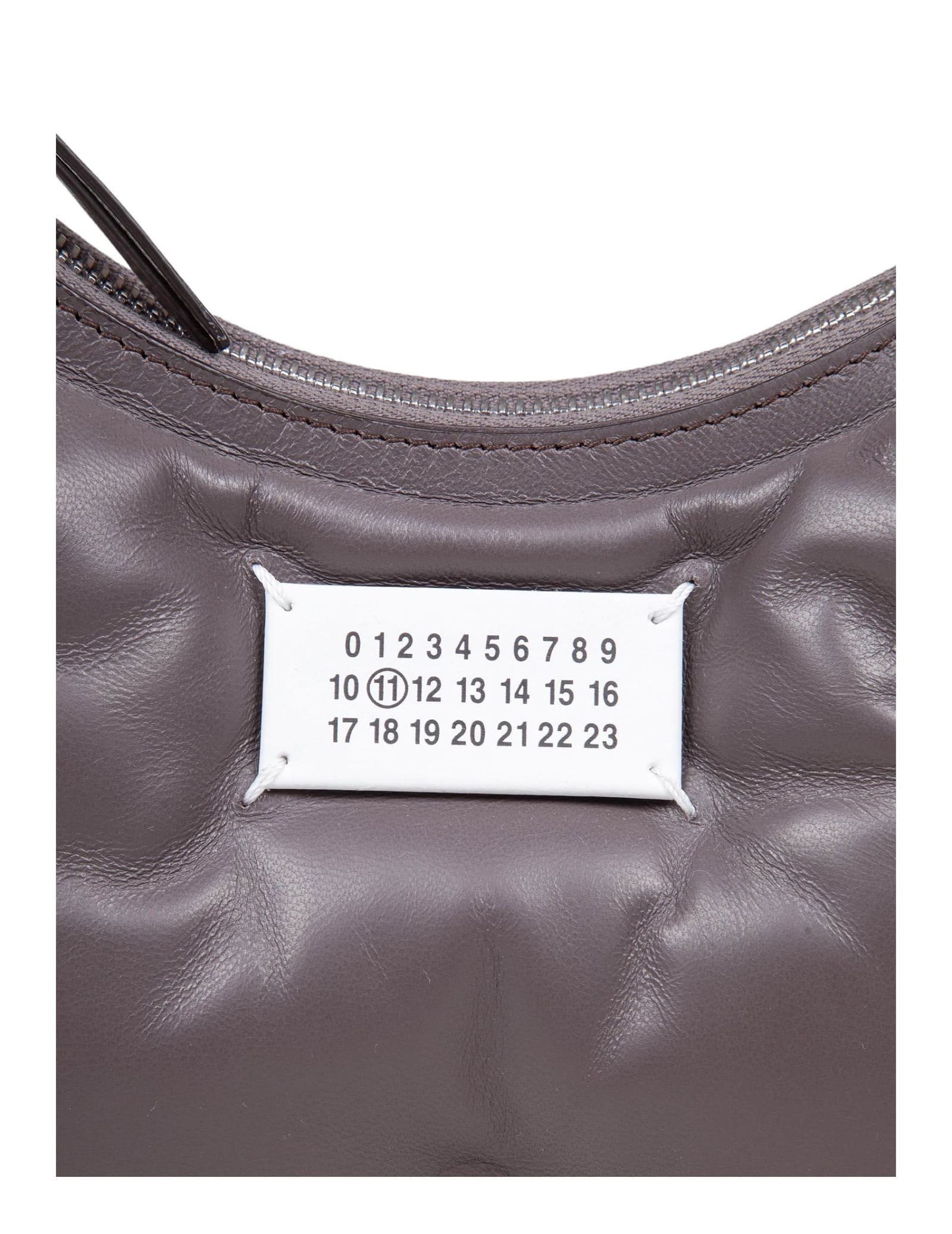 Shop Maison Margiela Glam Hobo Small In Brown Leather