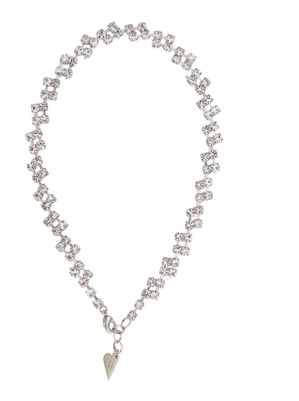 Forte_Forte Metallic Necklace With Heart-shaped Clasp And Cryatal Embellishments In Brass Woman