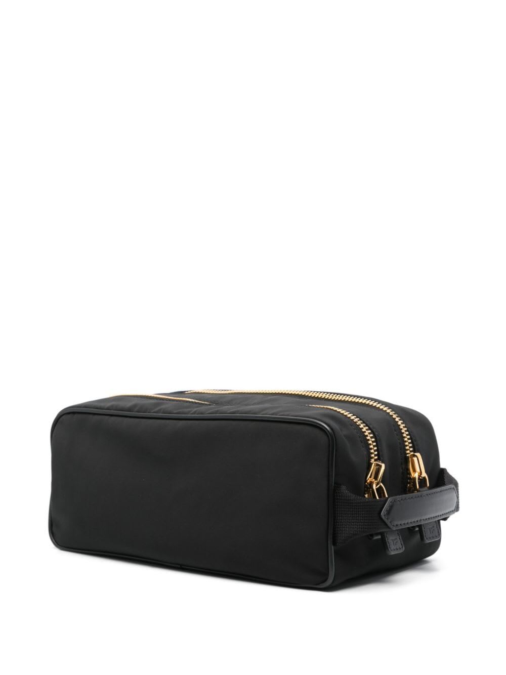 Shop Tom Ford Recycled Nylon Double Zip Toiletry In Black