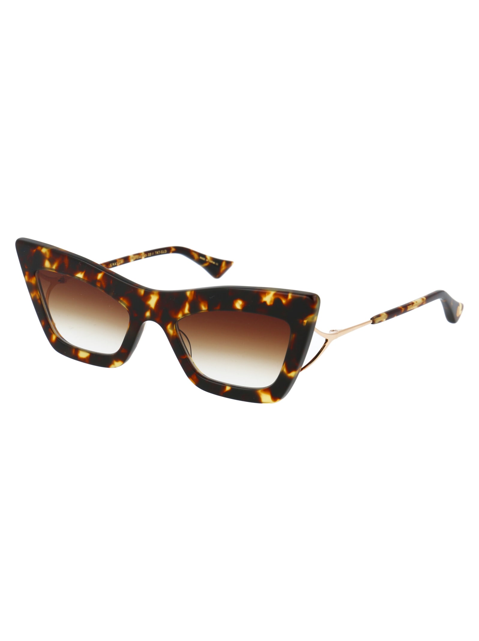 Shop Dita Erasur Sunglasses In Tokyo Tortoise - White Gold W/ Brown To Clear - Ar
