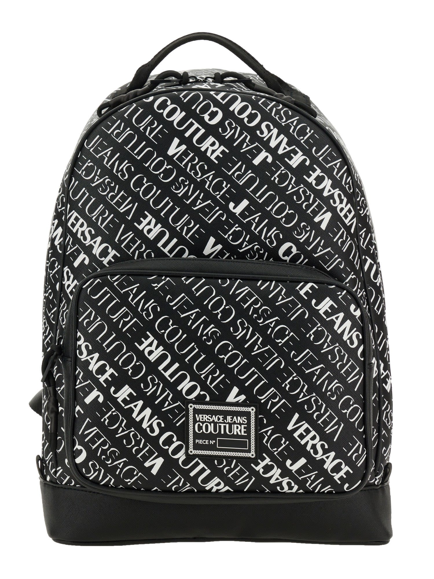 VERSACE JEANS COUTURE BACKPACK WITH ALL-OVER LOGO