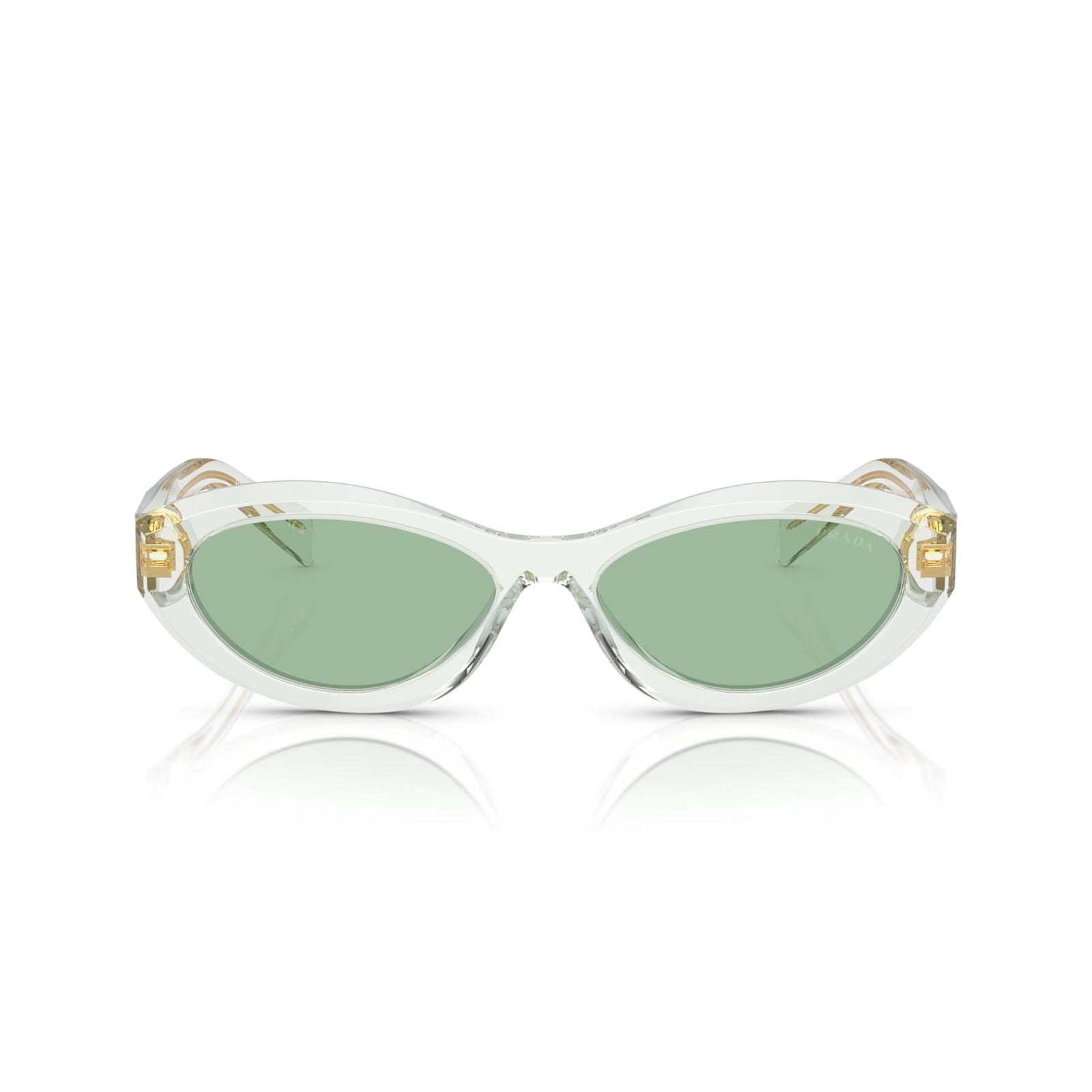 Shop Prada Sunglasses In Trasparente/verde