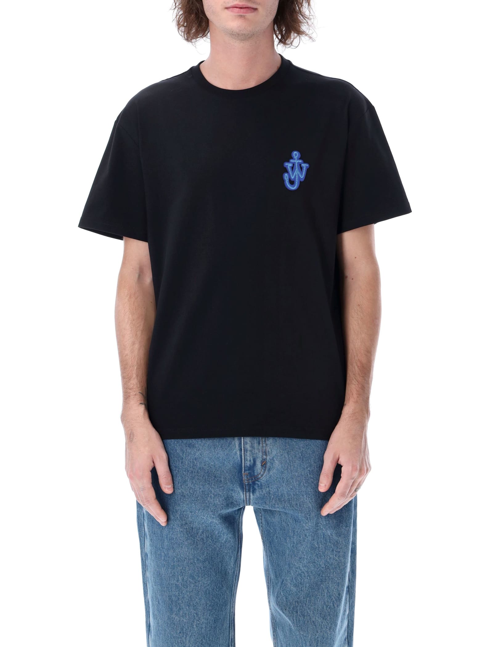 Shop Jw Anderson Anchor Patch T-shirt In Black
