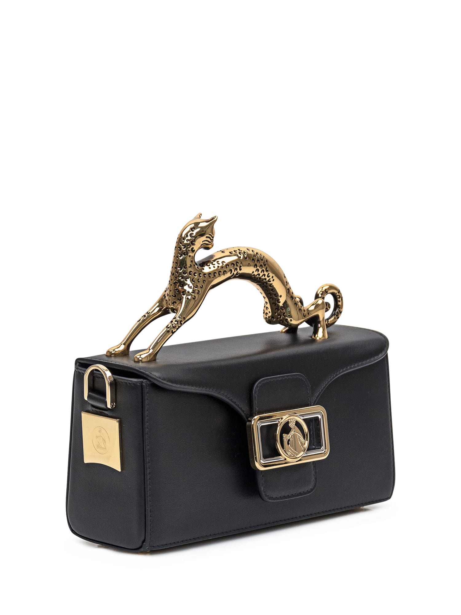 Shop Lanvin Pencil Cat Nano Bag In Black