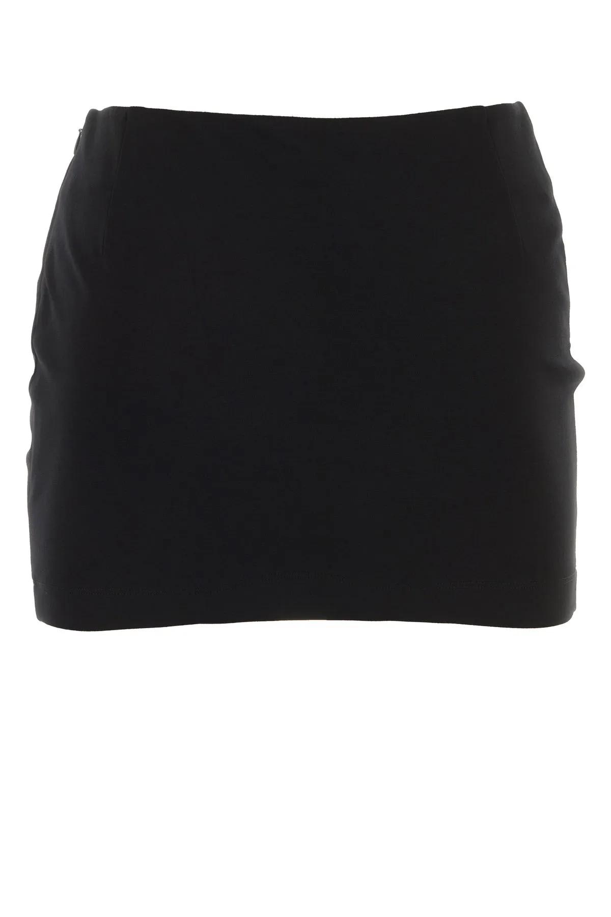 Shop Attico Black Jacquard Daiki Mini Skirt