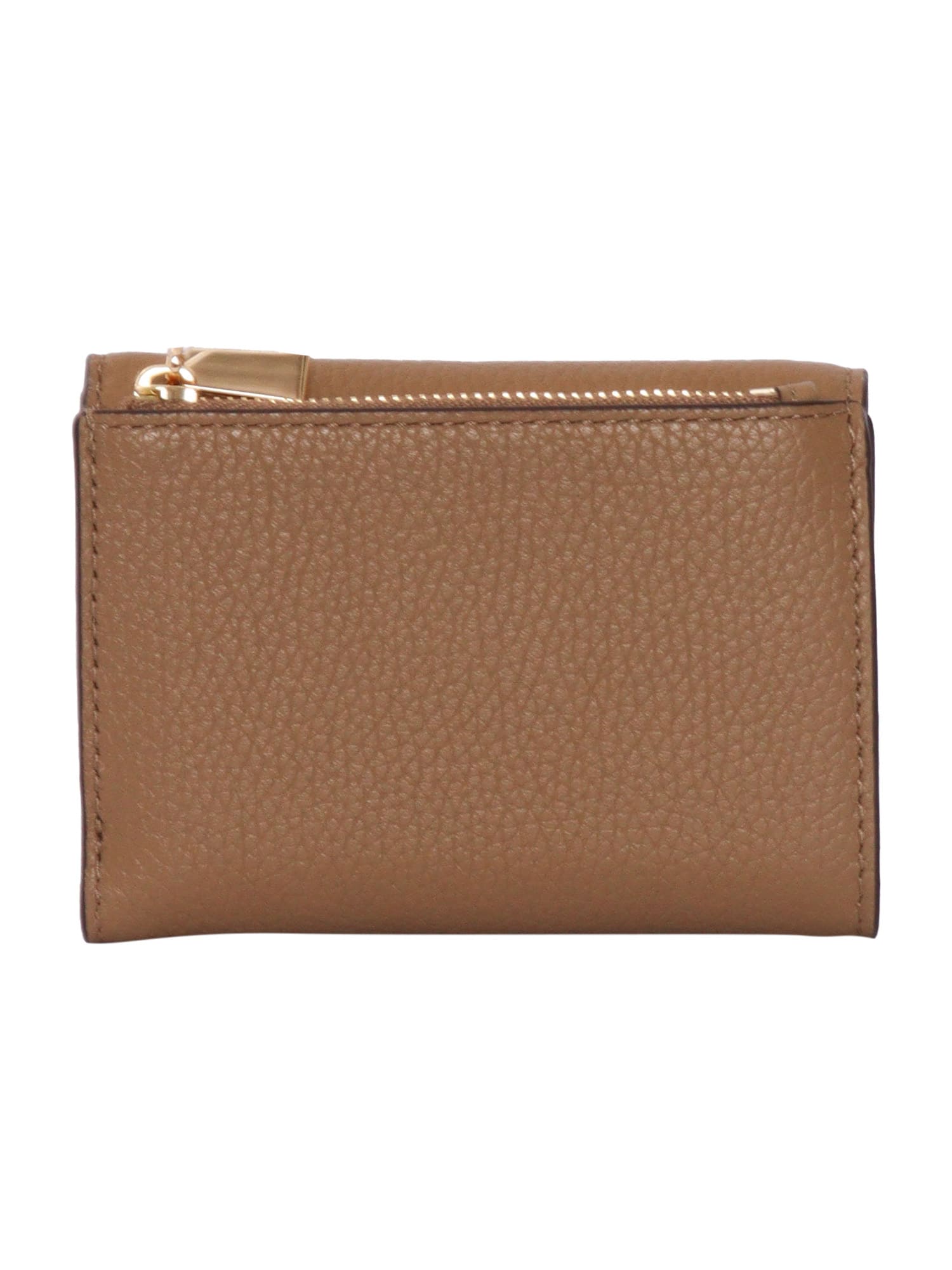 Michael Kors Tri-fold Leather Wallet In Brown