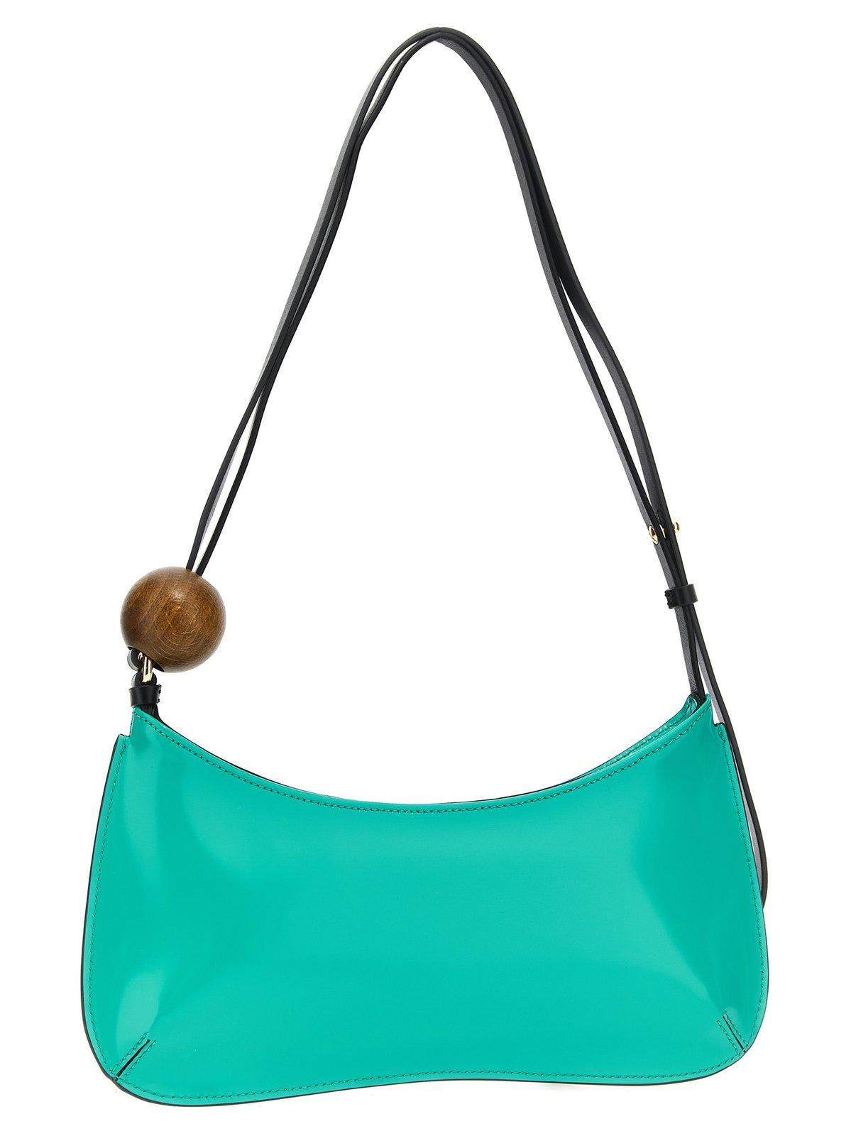 Shop Jacquemus The Bisou Perle Beaded Shoulder Bag In 340 Turquoise