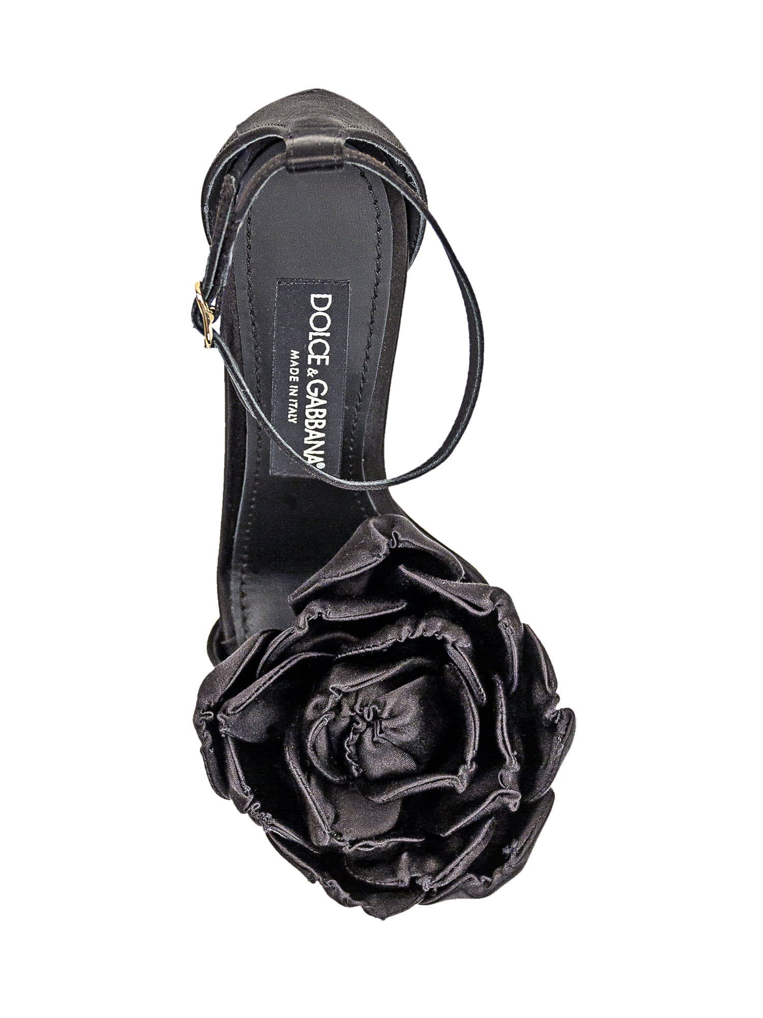 Shop Dolce & Gabbana Satin Sandal In Nero