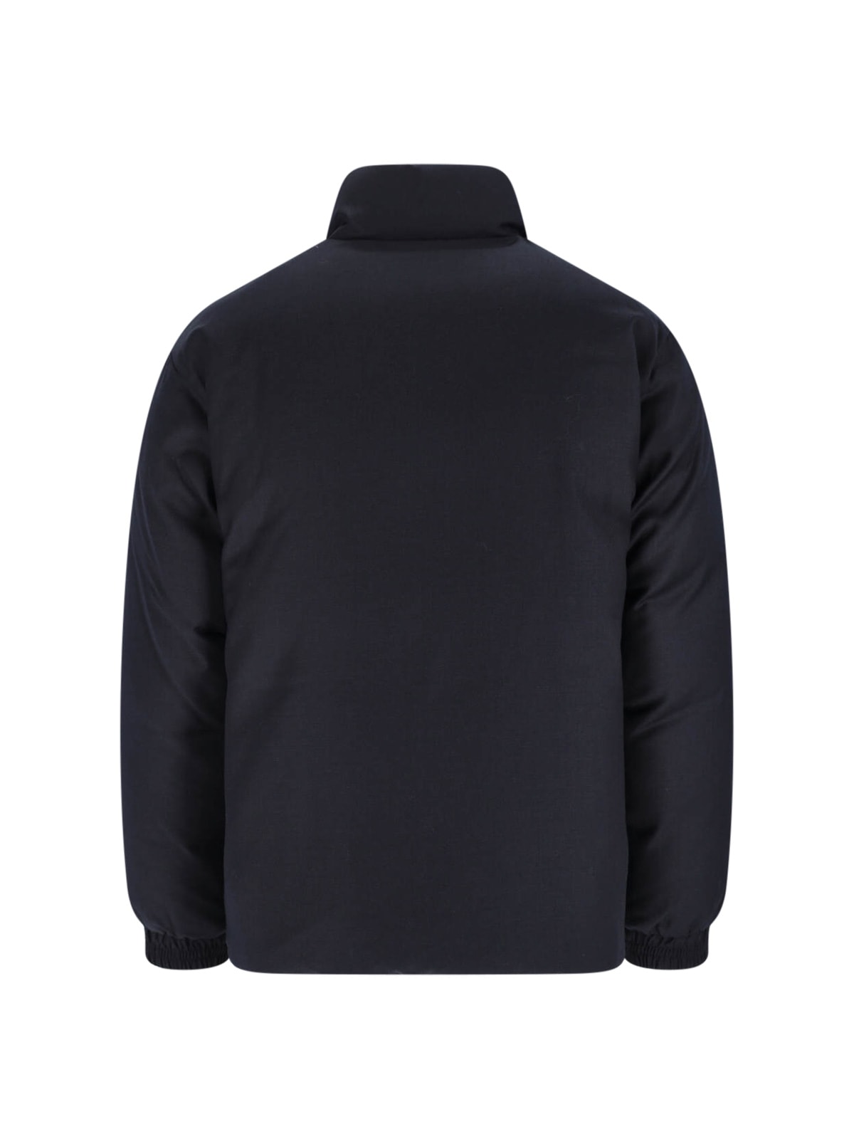 Emporio Armani Reversible Navy Blue Wool Blend Jacket In Multi