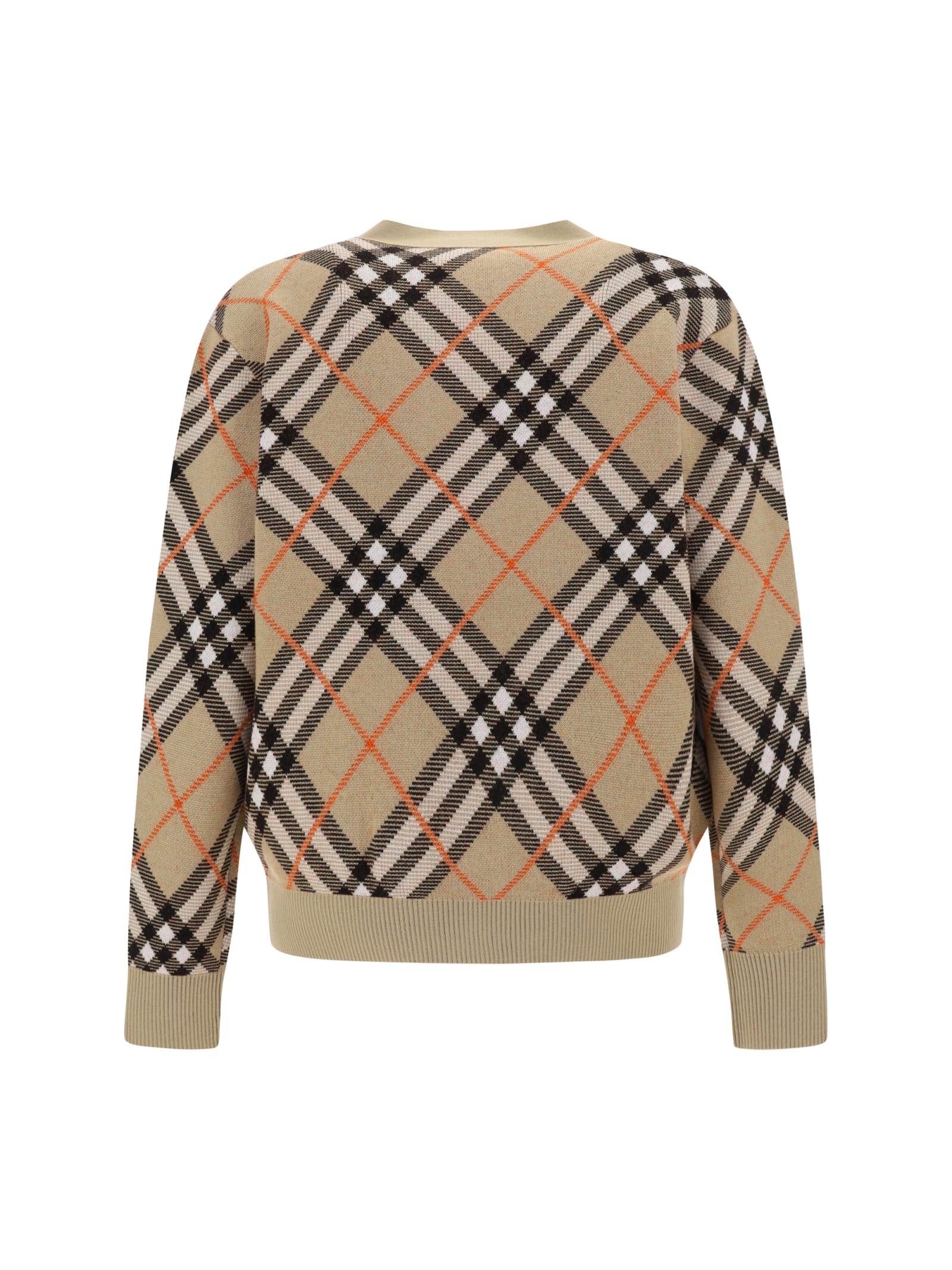 Shop Burberry Cardigan In Sand Ip Check