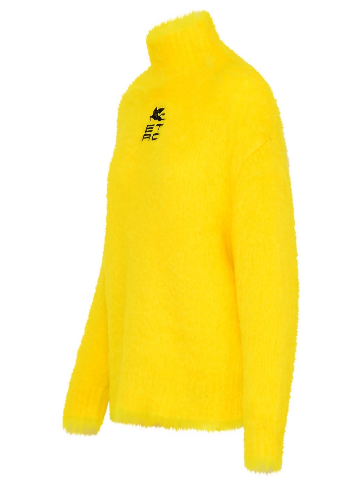 Shop Etro Logo Embroidered Turtleneck Jumper In Yellow