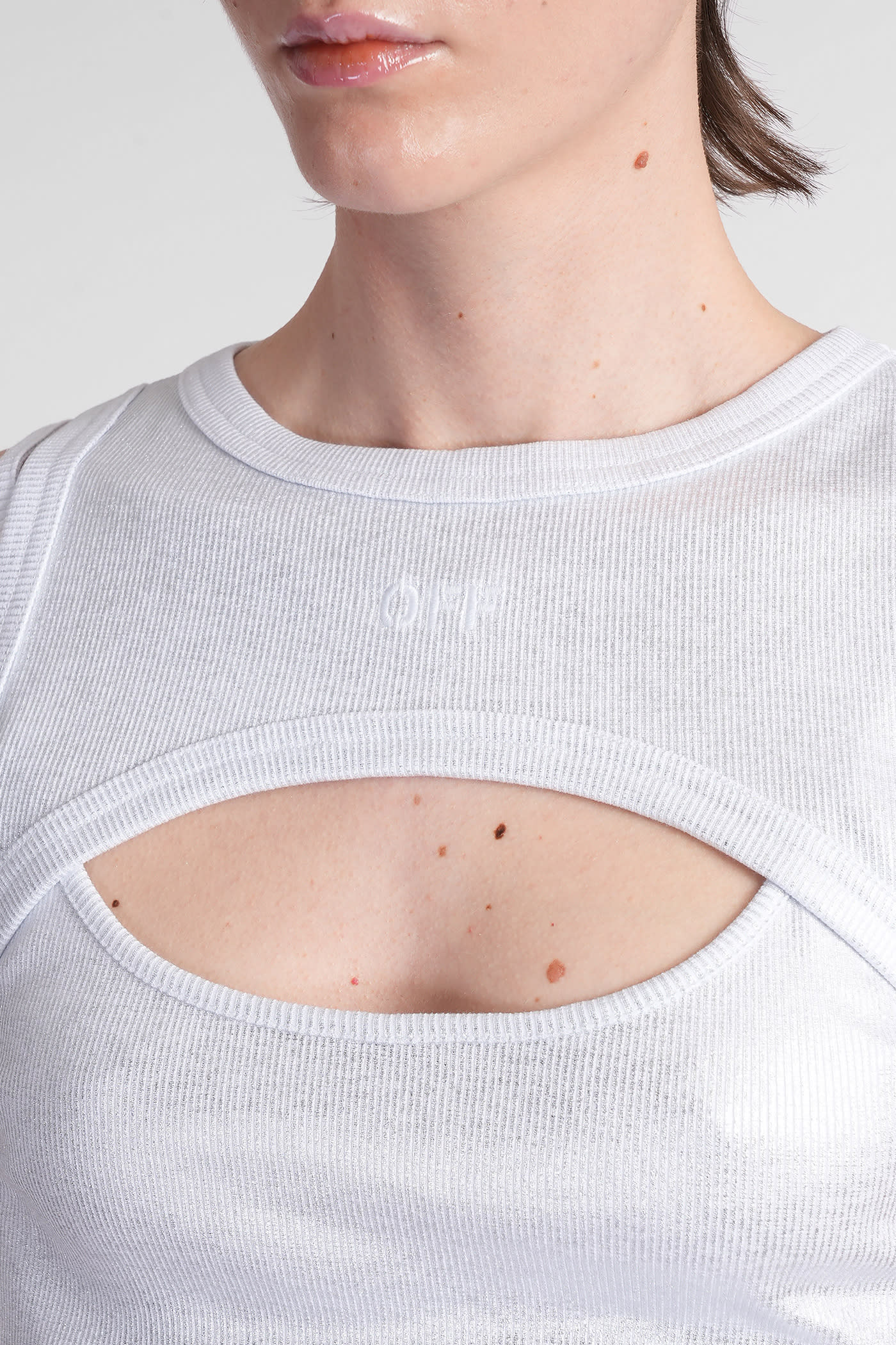 Off-white Topwear In Silver Cotton In Silver
