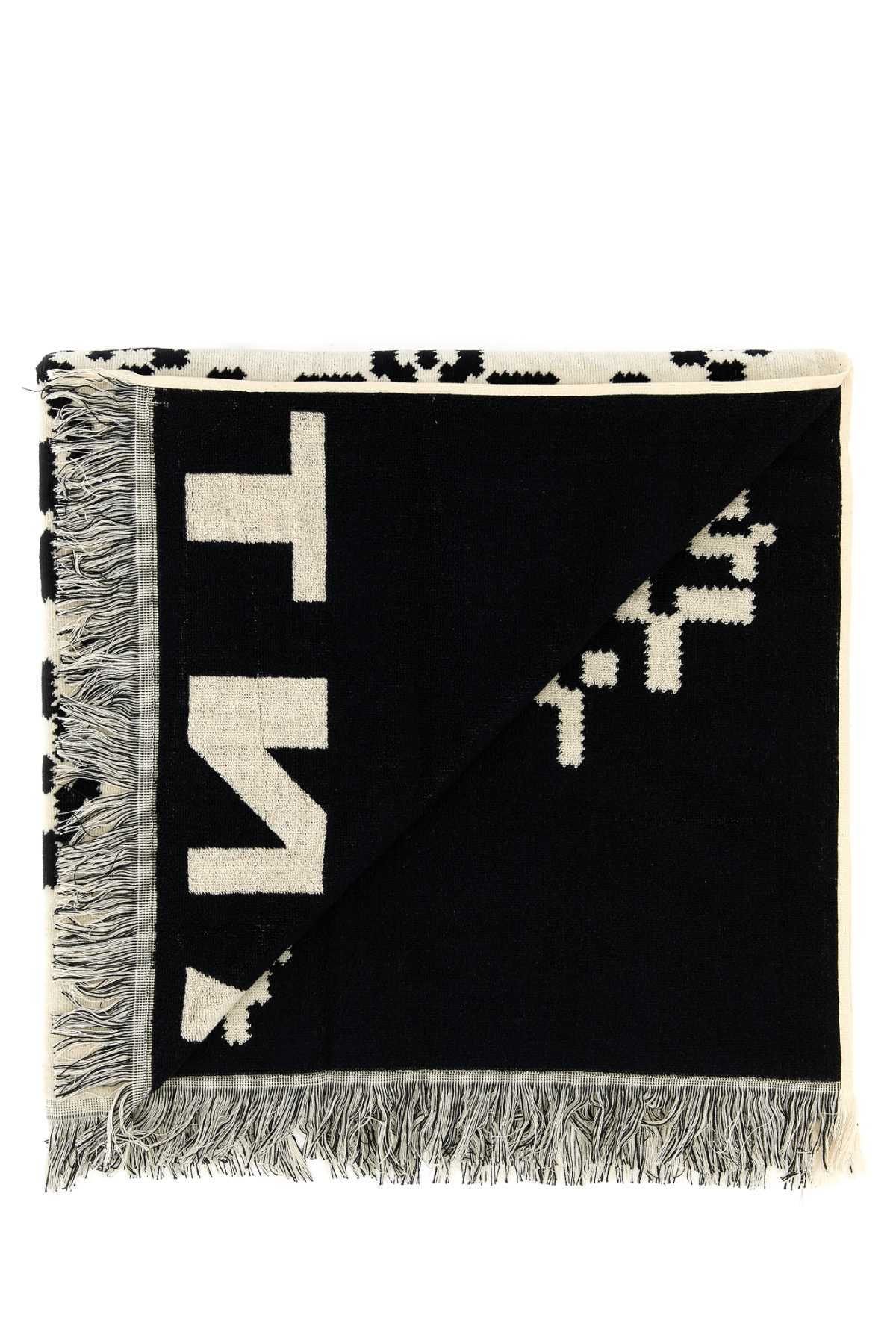 Isabel Marant Embroidered Terry Fabric Soverato Beach Towel In Black